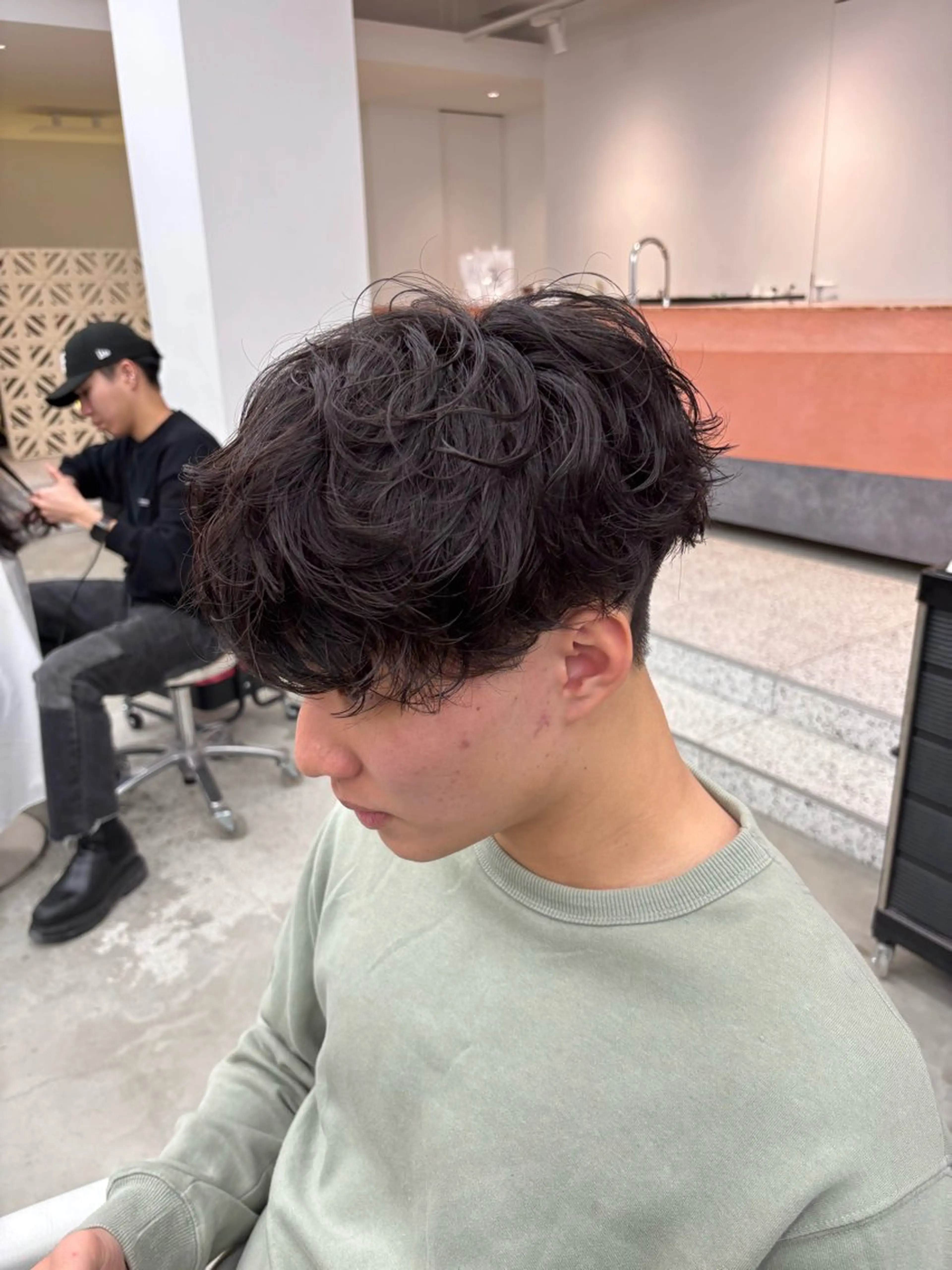 パーマ メンズ カット パーマ 久富 飛義のヘアスタイル