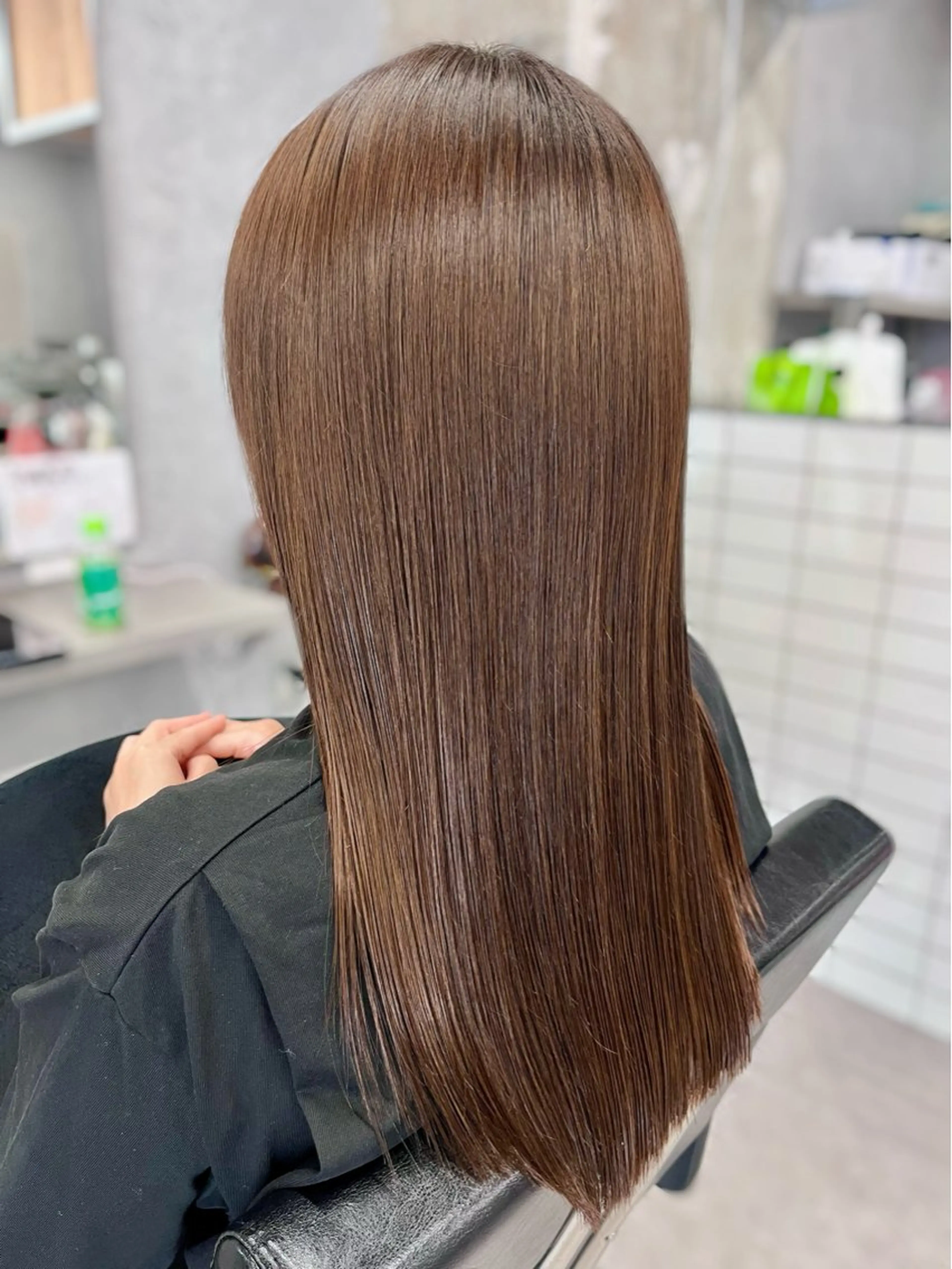 セミロング 縮毛矯正 酸性ストレート オオバ｜ 理想寄せのヘアスタイル