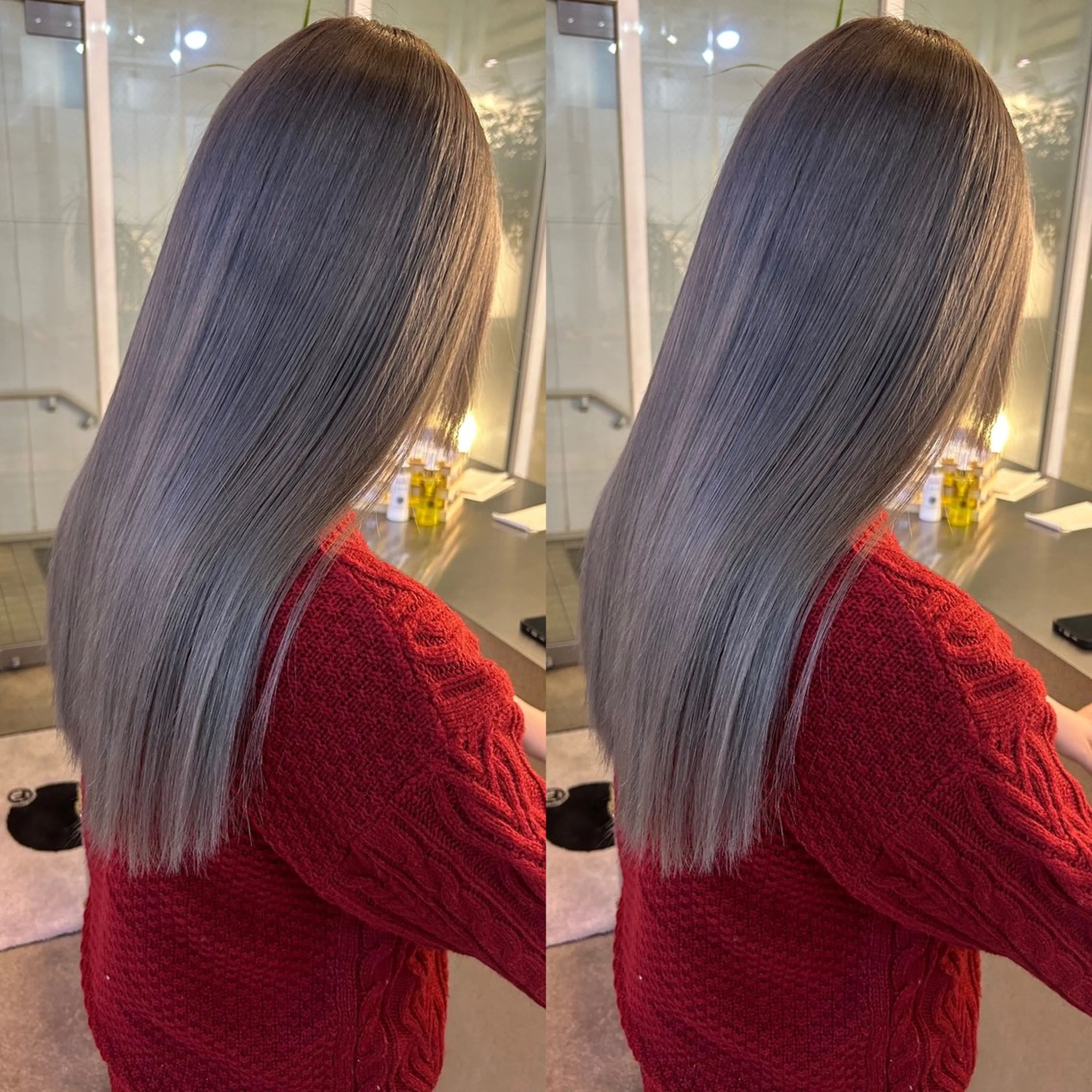 ロング カラー ヘアカラー トリートメント yoriダブルカラー 代表すがわらのヘアスタイル