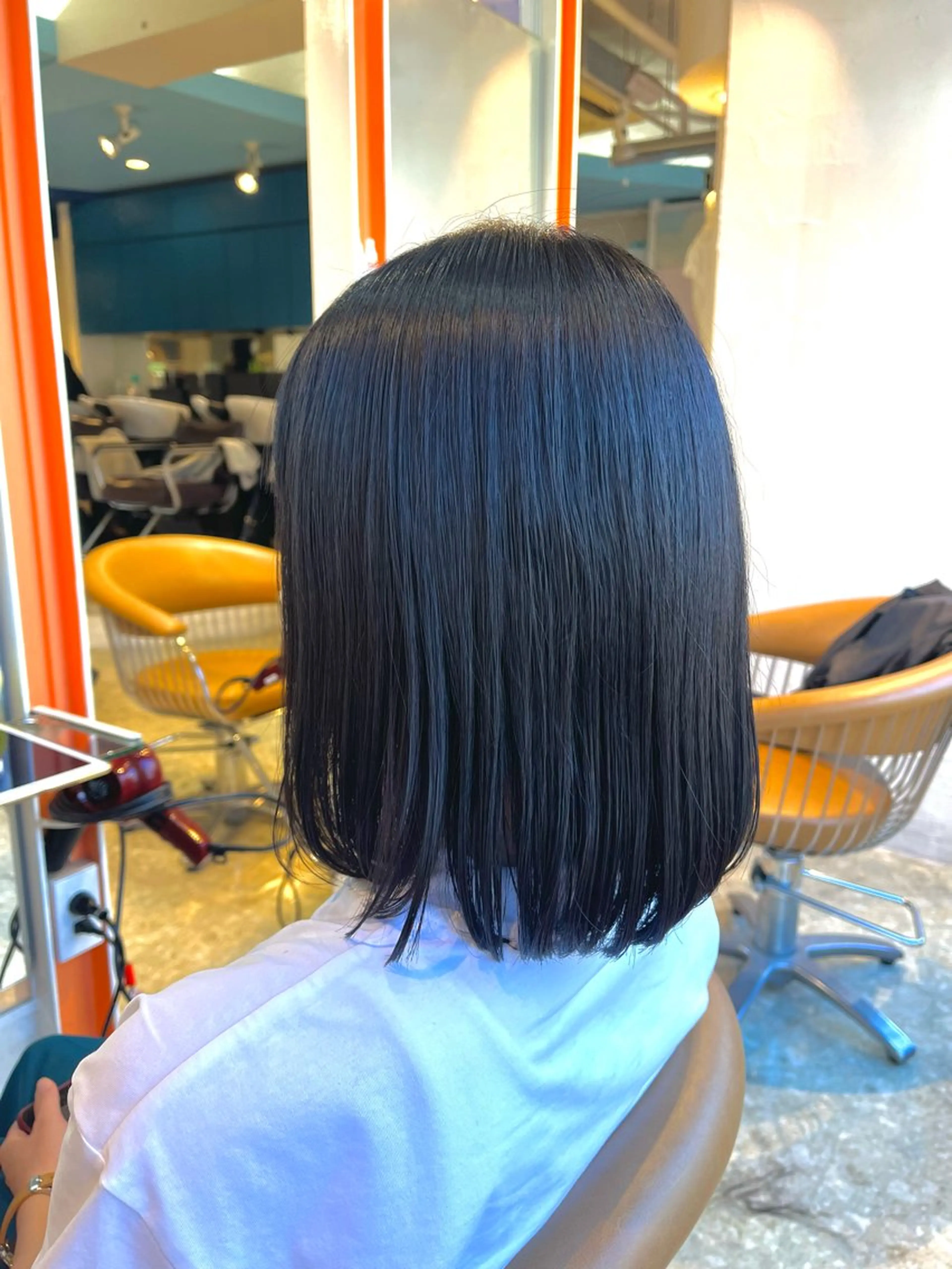 ミディアム パーマ カット 縮毛矯正 うしだ かおるのヘアスタイル