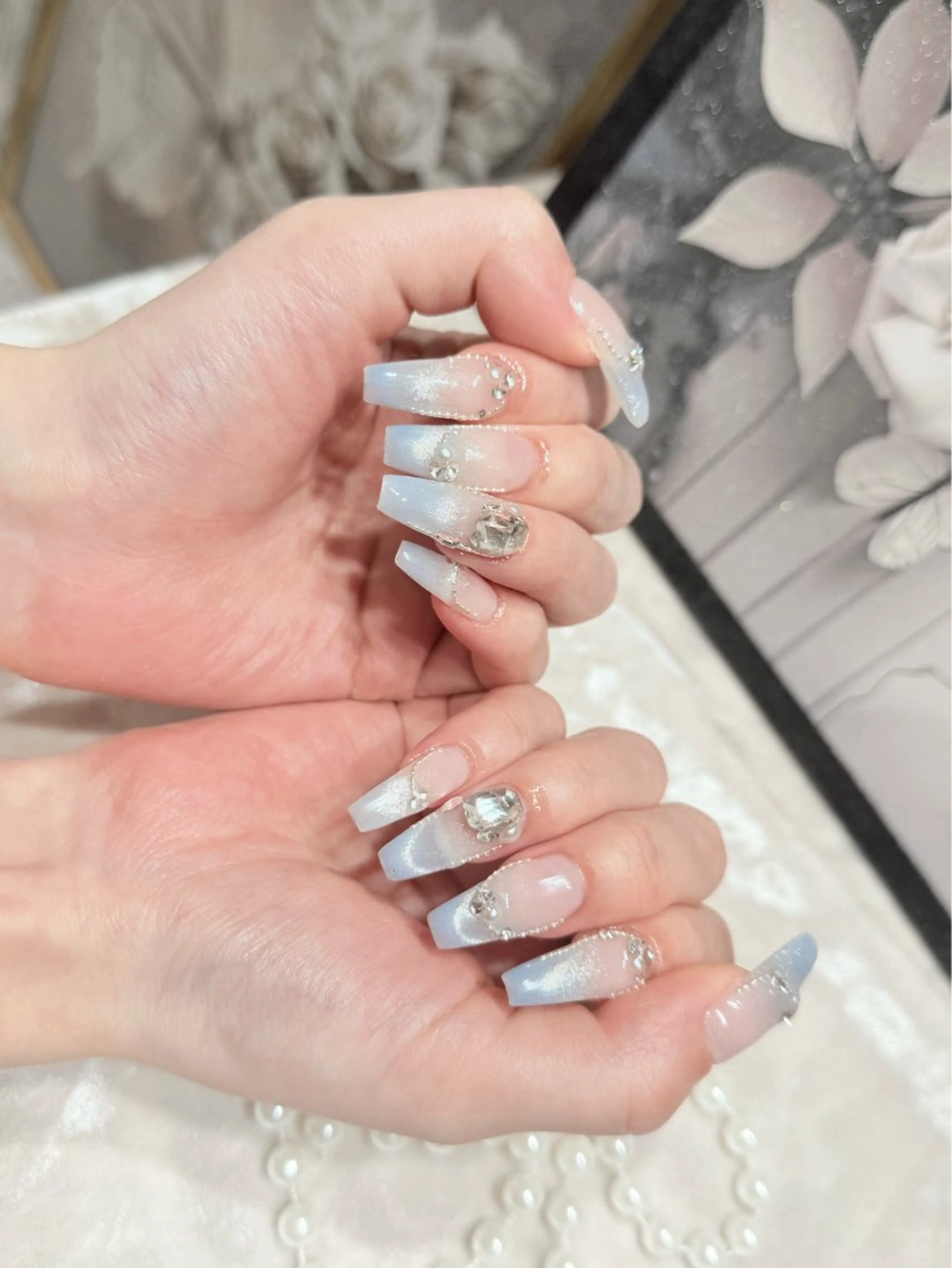 ネイル アートネイル フットネイル ジェルネイル ハート マグネットネイル babarla Nailのネイルデザイン
