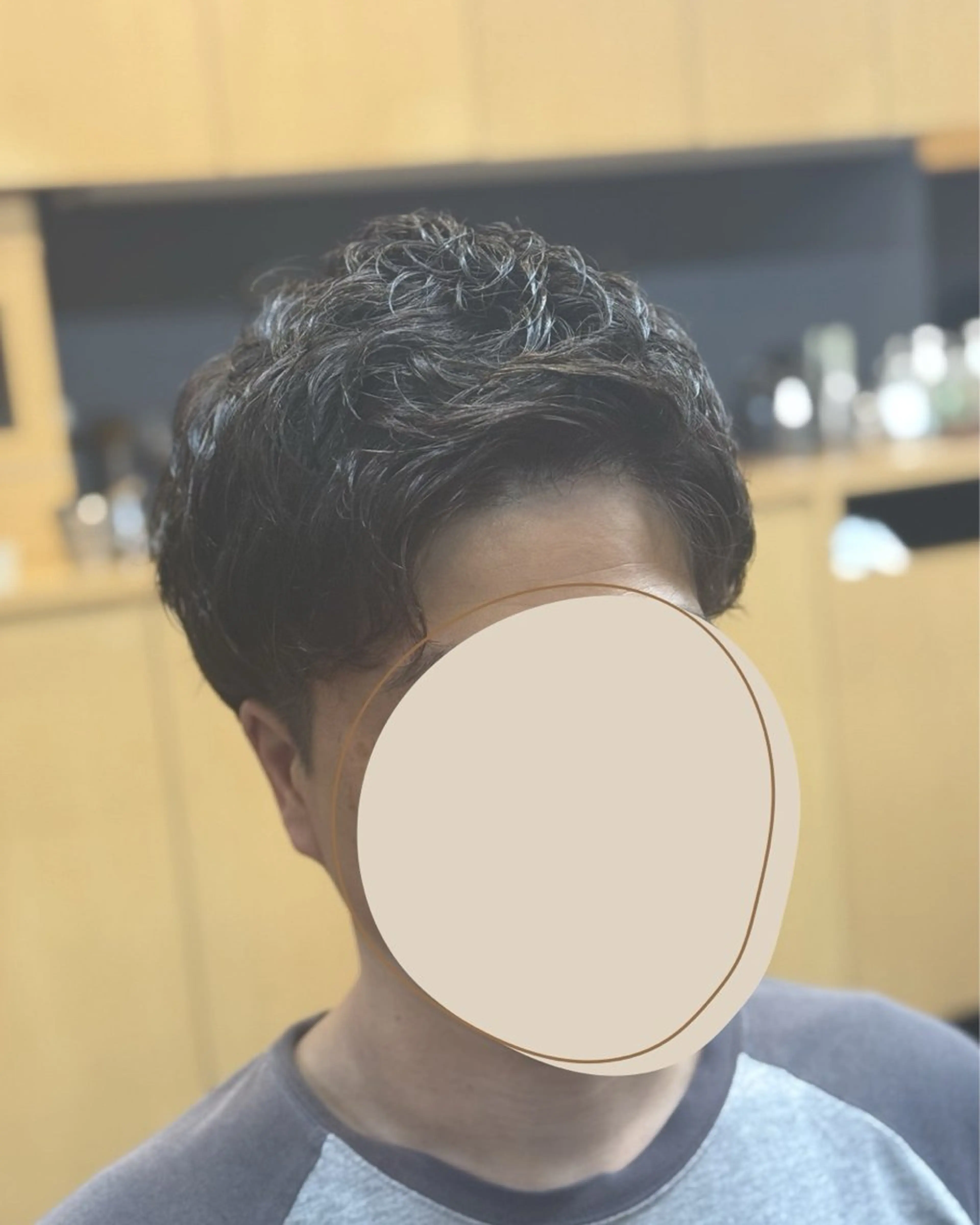 ミディアム パーマ メンズ ミディアムパーマ アップバング メンズパーマ ﾒﾝｽﾞｶｯﾄ✂︎ 顔そり💈ﾆｼﾓﾄのヘアスタイル