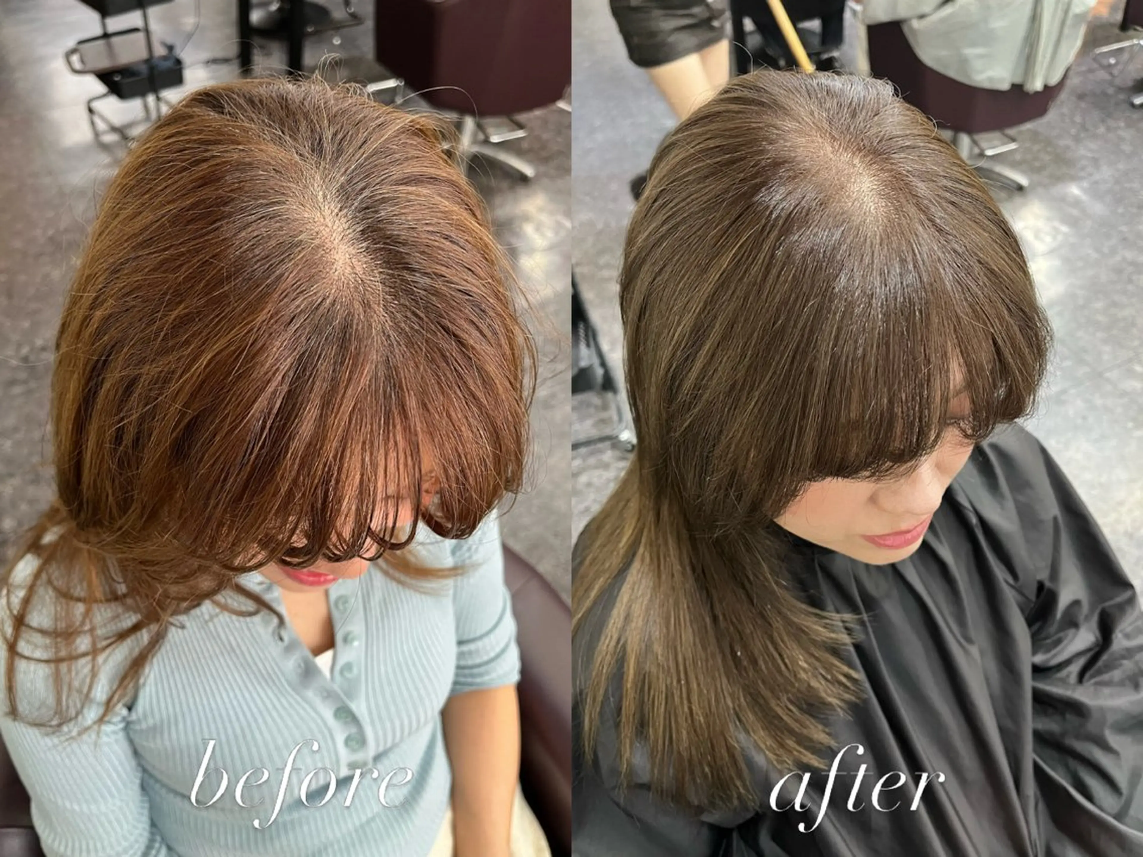 セミロング カット ヘアカラー 本山 凜のヘアスタイル