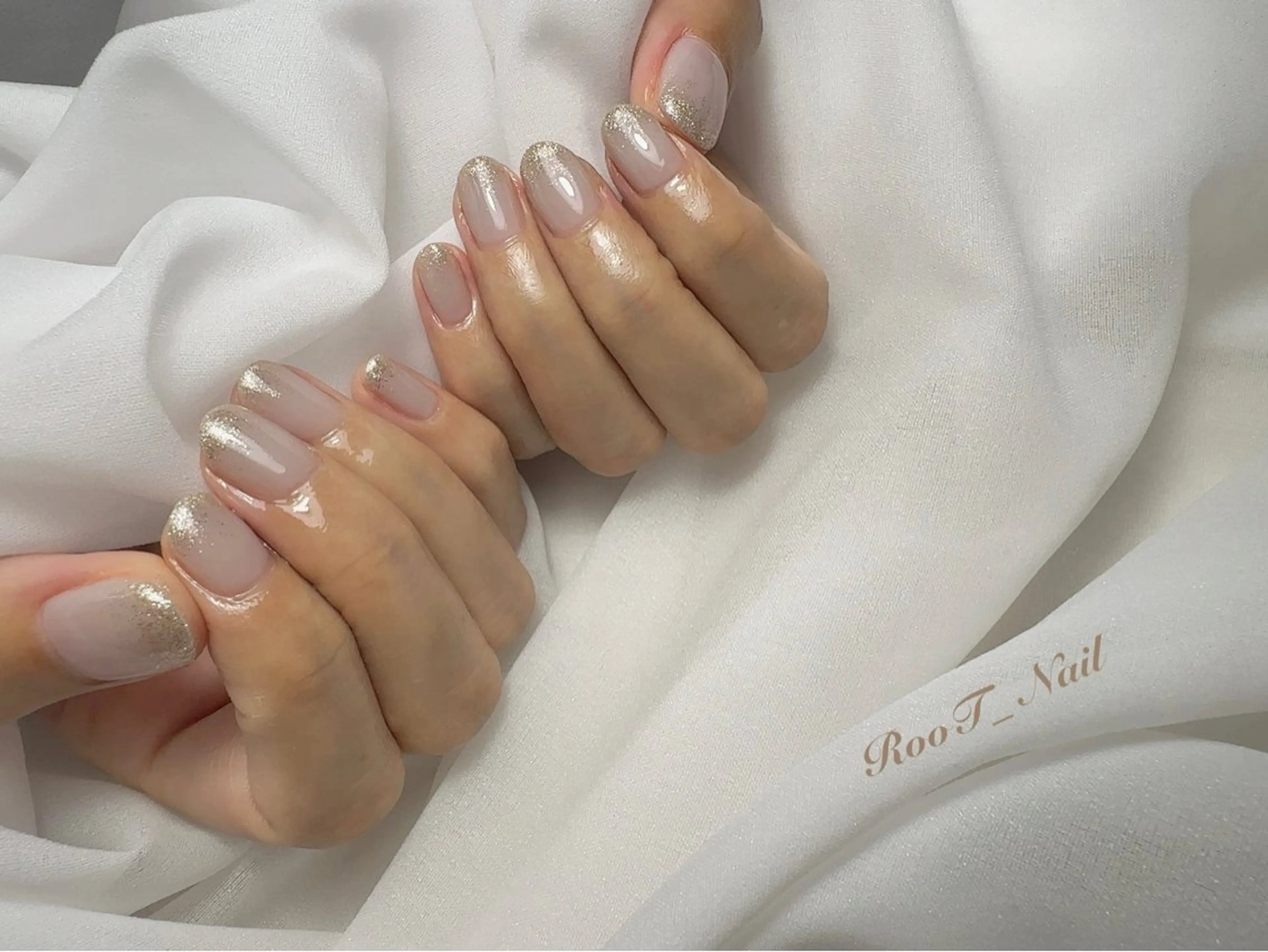 ネイル グラデーション ラメ(グリッター) ラメグラデーション ハンドネイル RooT Nailのネイルデザイン