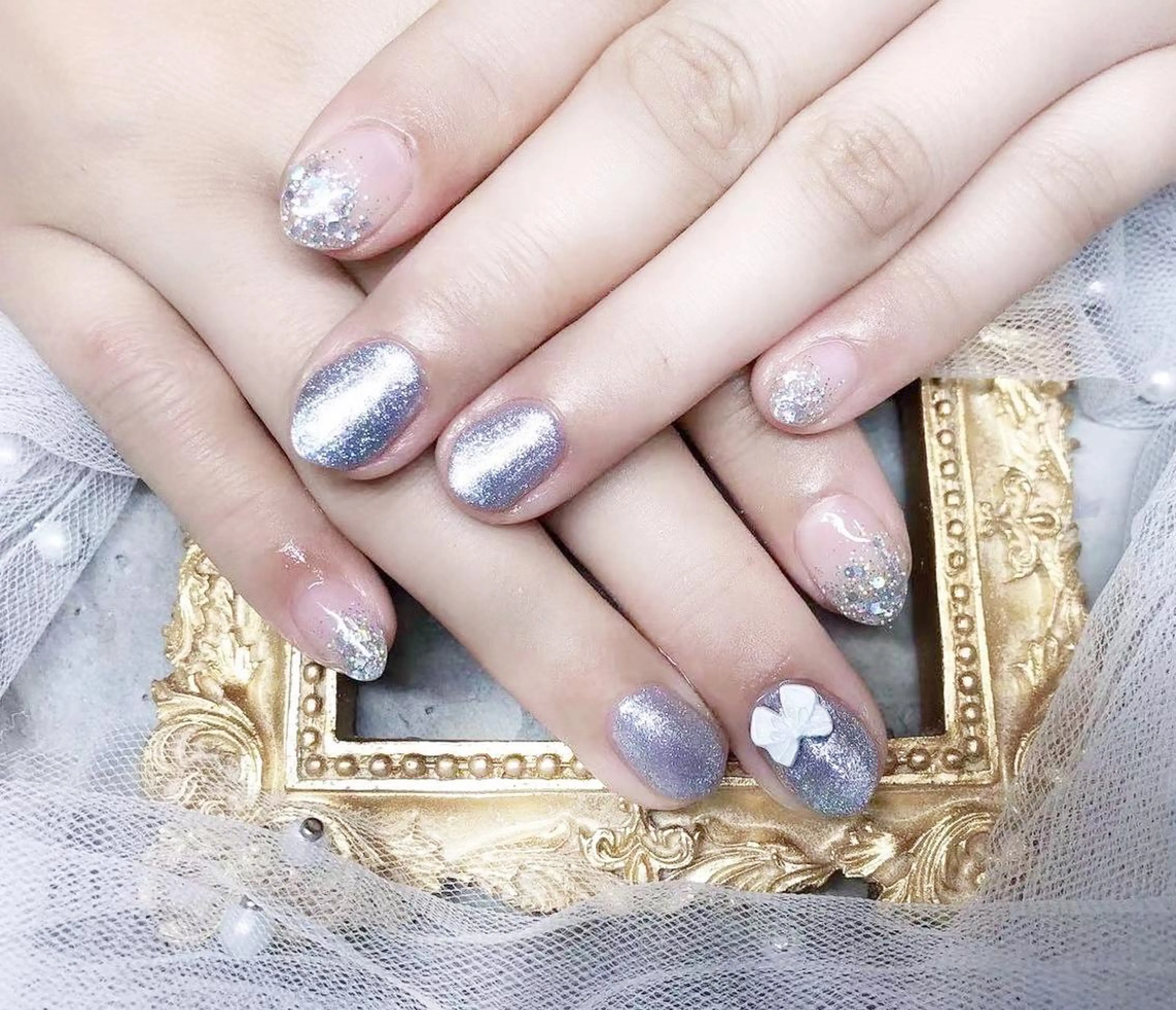 ネイル ハンドネイル マジック ミラーのネイルデザイン