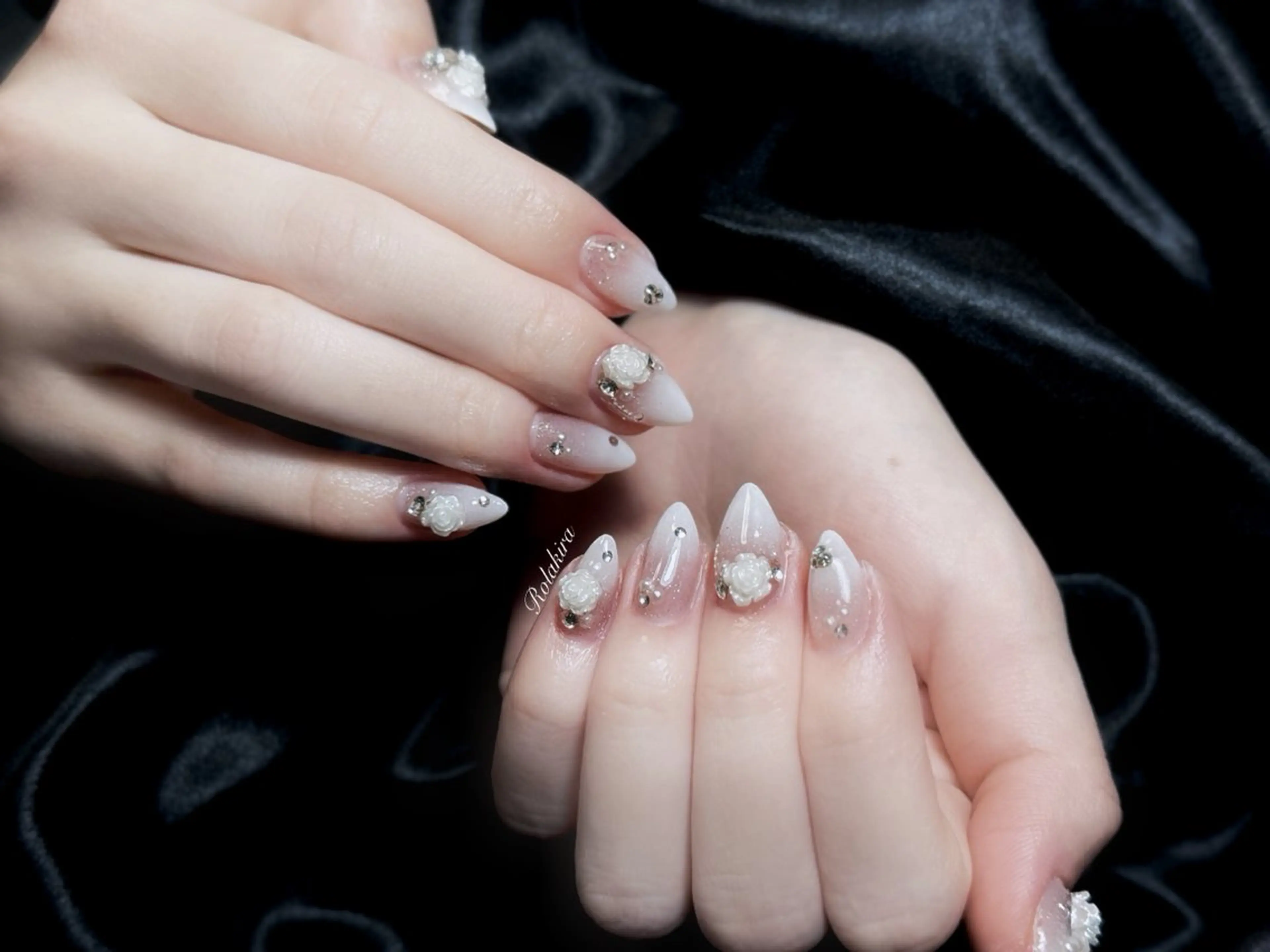 ネイル チークネイル 長さ出し フレンチネイル ジェルネイル 韓国ネイル ハンドネイル Rola kira 麗のネイルデザイン