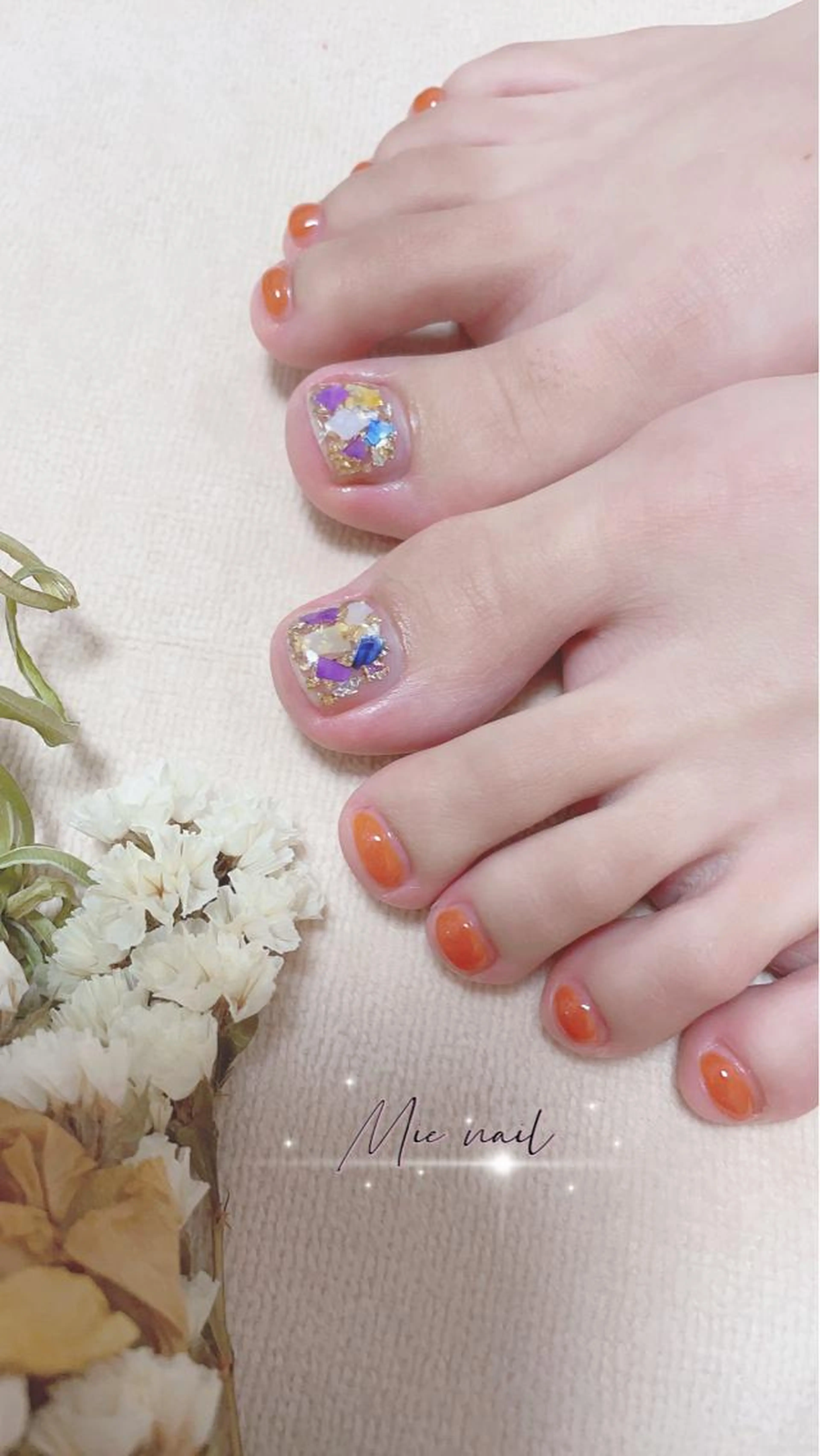 フット👣親指2本アート（90色ジェル対応）の写真