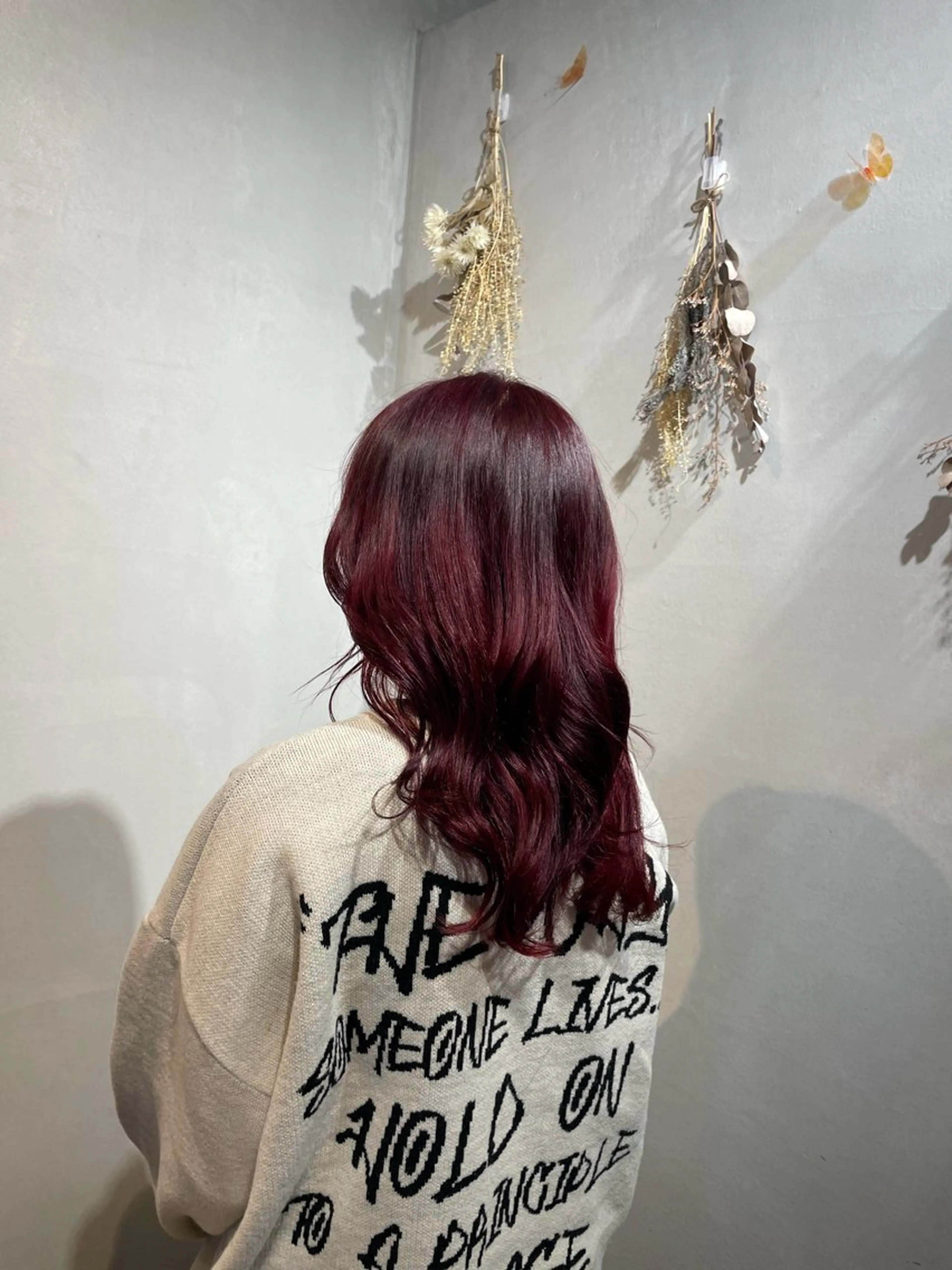 【ブリーチなしダブルカラー】レッド系カラー+プチトリートメントの写真