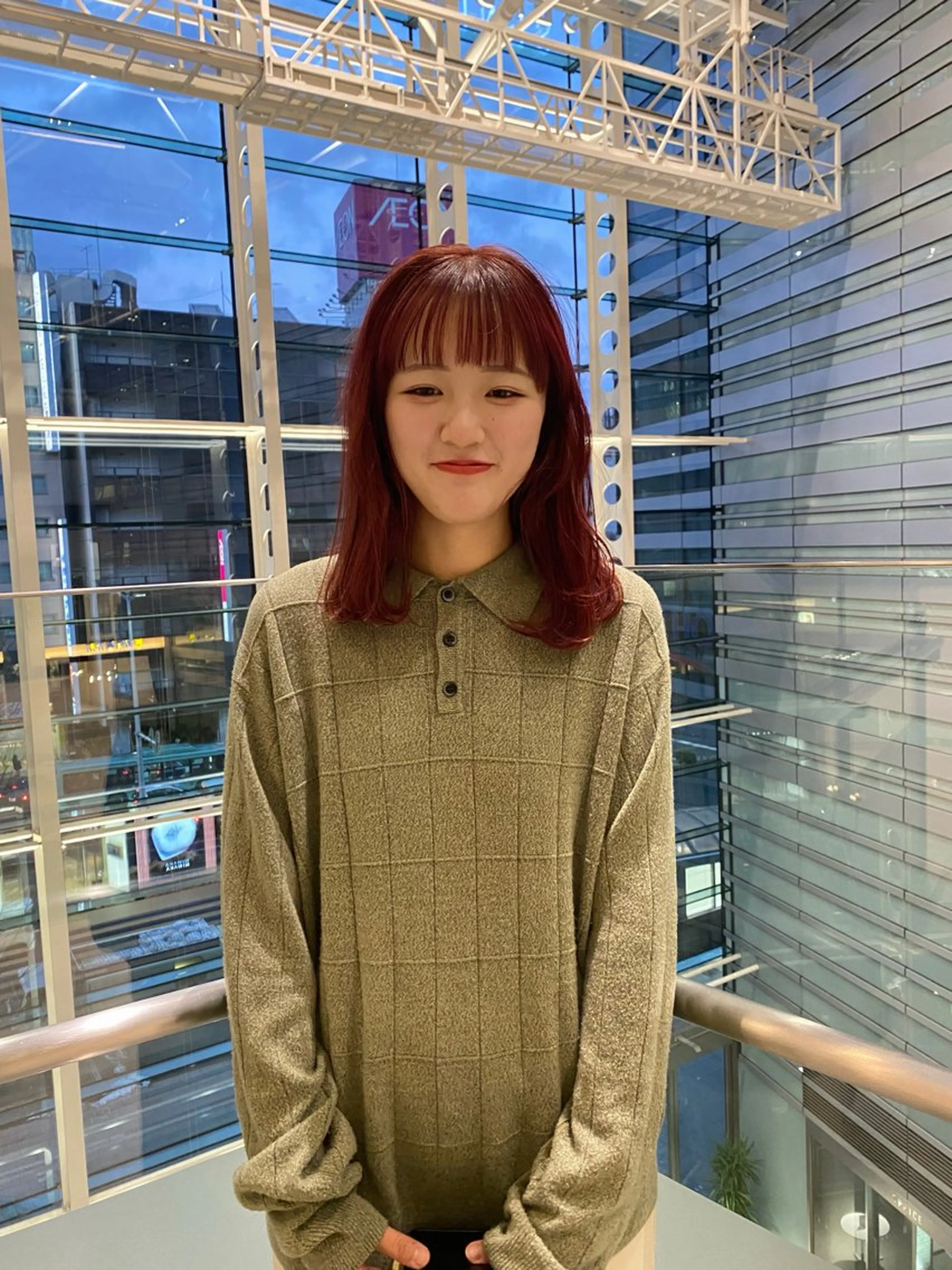 ミディアム カラー オレンジピンク ピンクカラー カット ヘアカラー トリートメント mai / linoah˚✧のヘアスタイル