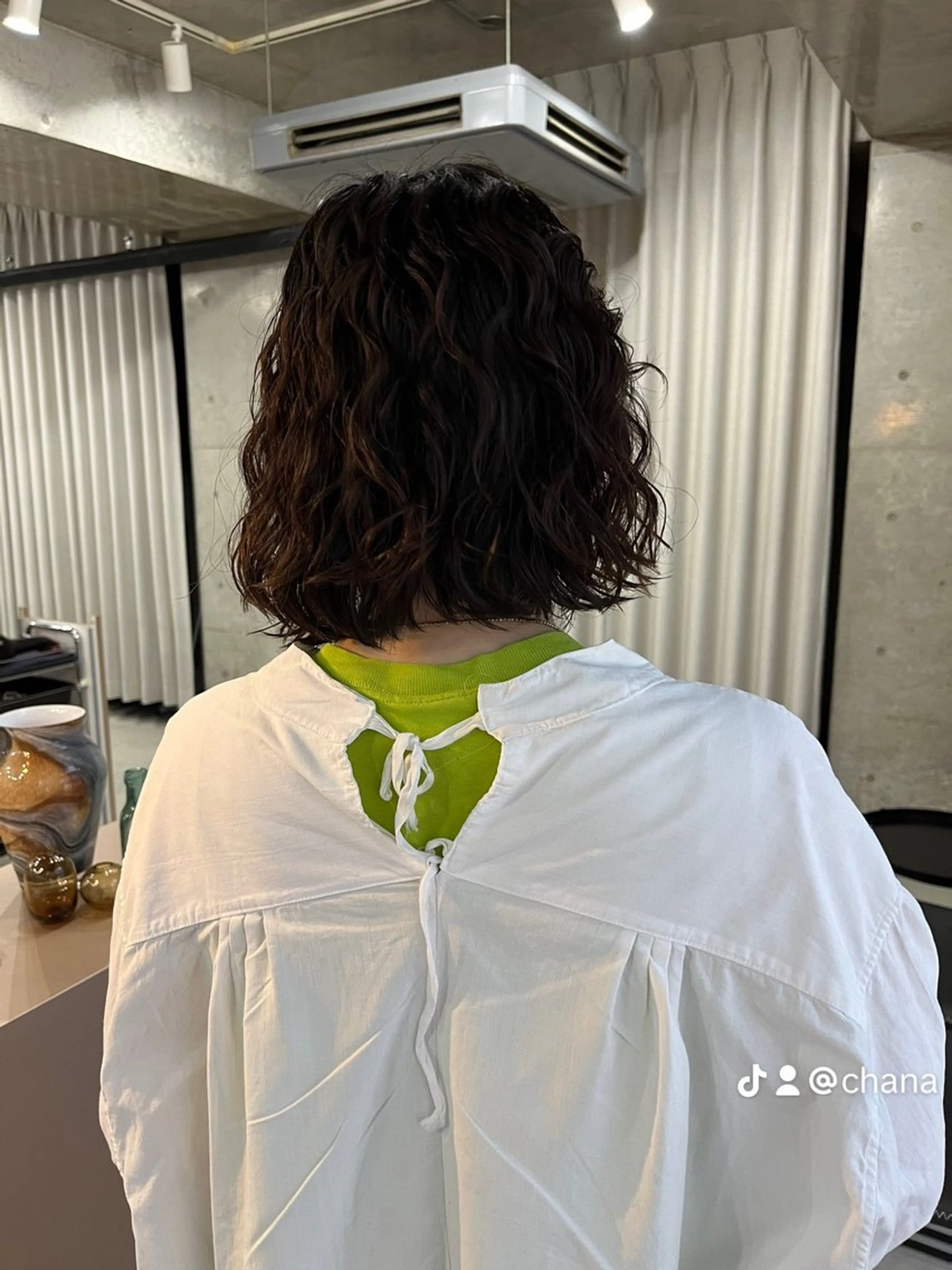 ミディアム カラー パーマ カット パーマ 表参道🌿赤み消し カラー/チナツのヘアスタイル