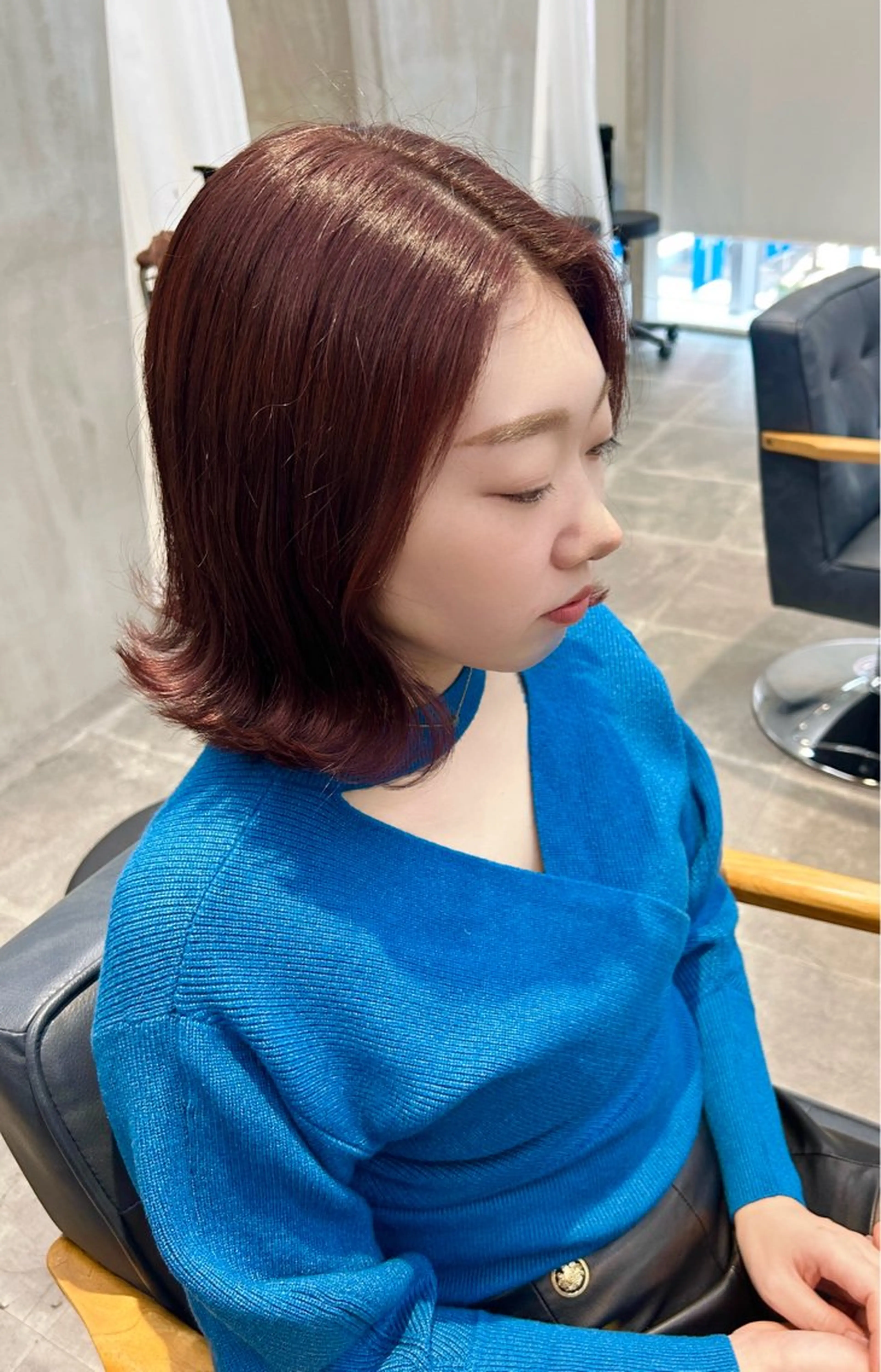 ミディアム カラー カット ヘアカラー トリートメント newi梅田🫧韓国 ヘア🫧sakiのヘアスタイル