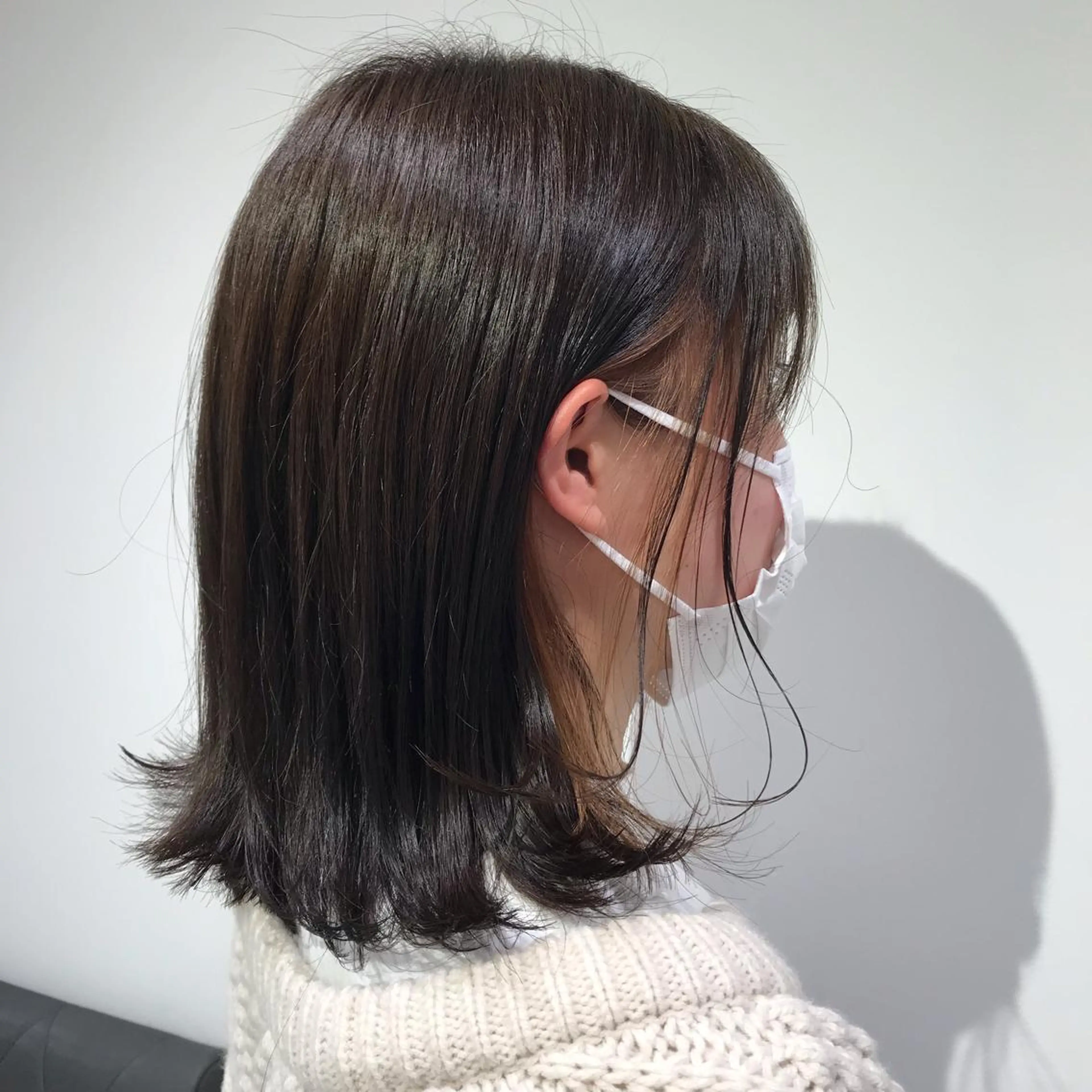 ミディアム カラー イヤリングカラー ヘアカラー トリートメント 【暖色カラー特化】 中山由梨のヘアスタイル