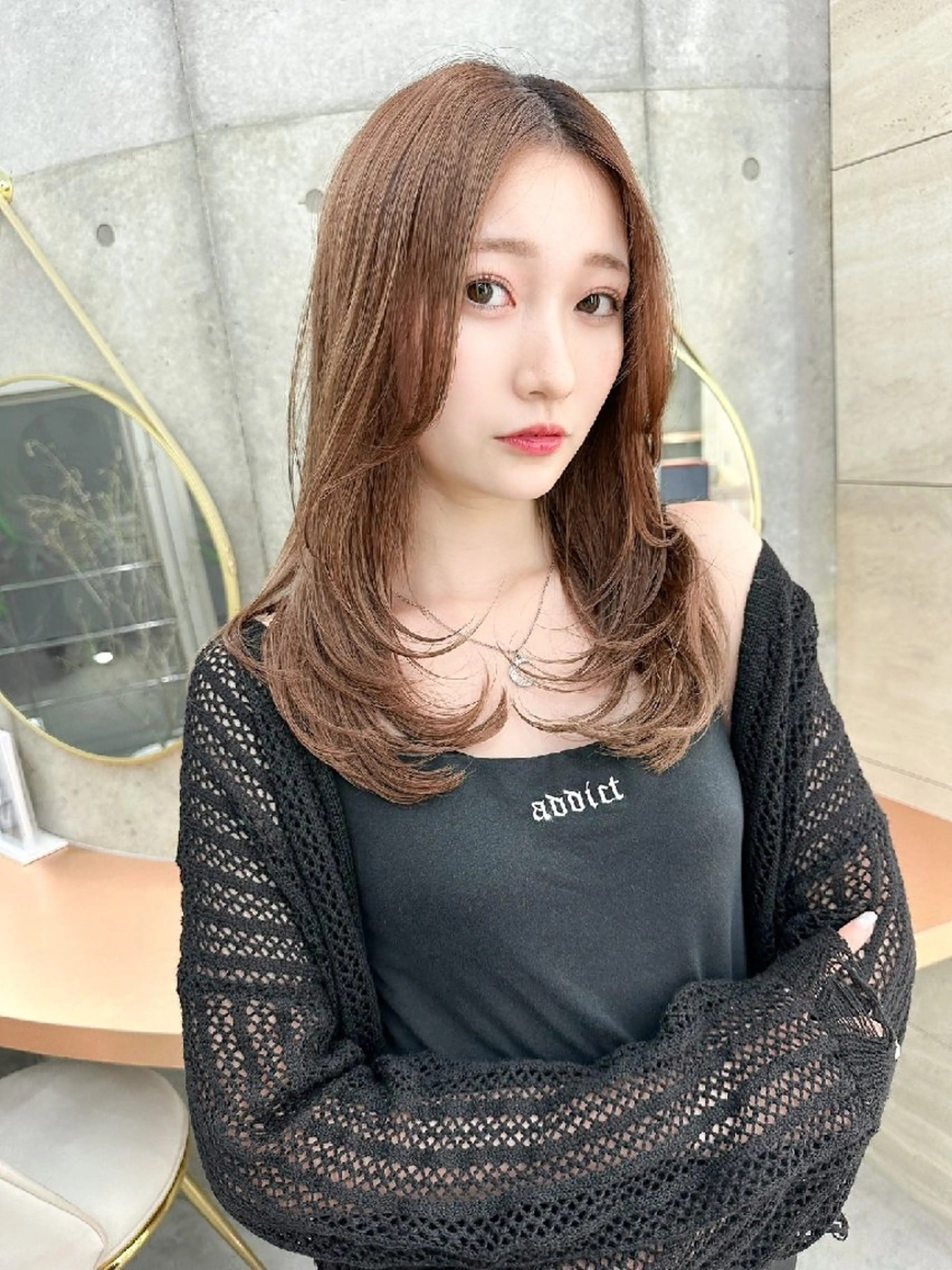 セミロング カット ヘアカラー トリートメント 韓国ヘア🇰🇷 レイヤー/芝春樹のヘアスタイル