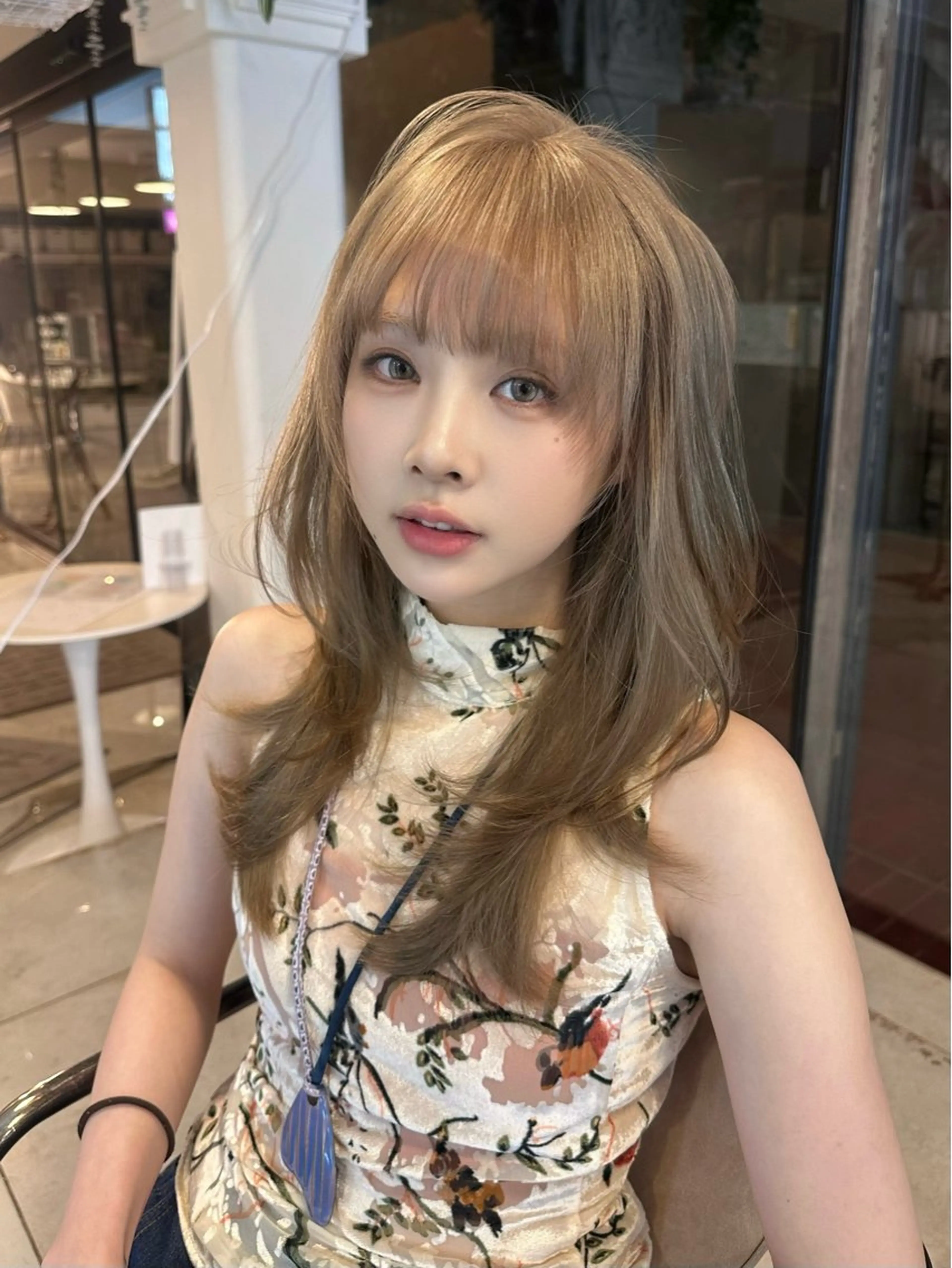 セミロング カット ヘアカラー トリートメント RiA/レイヤーカッ ト/ハッシュカットのヘアスタイル