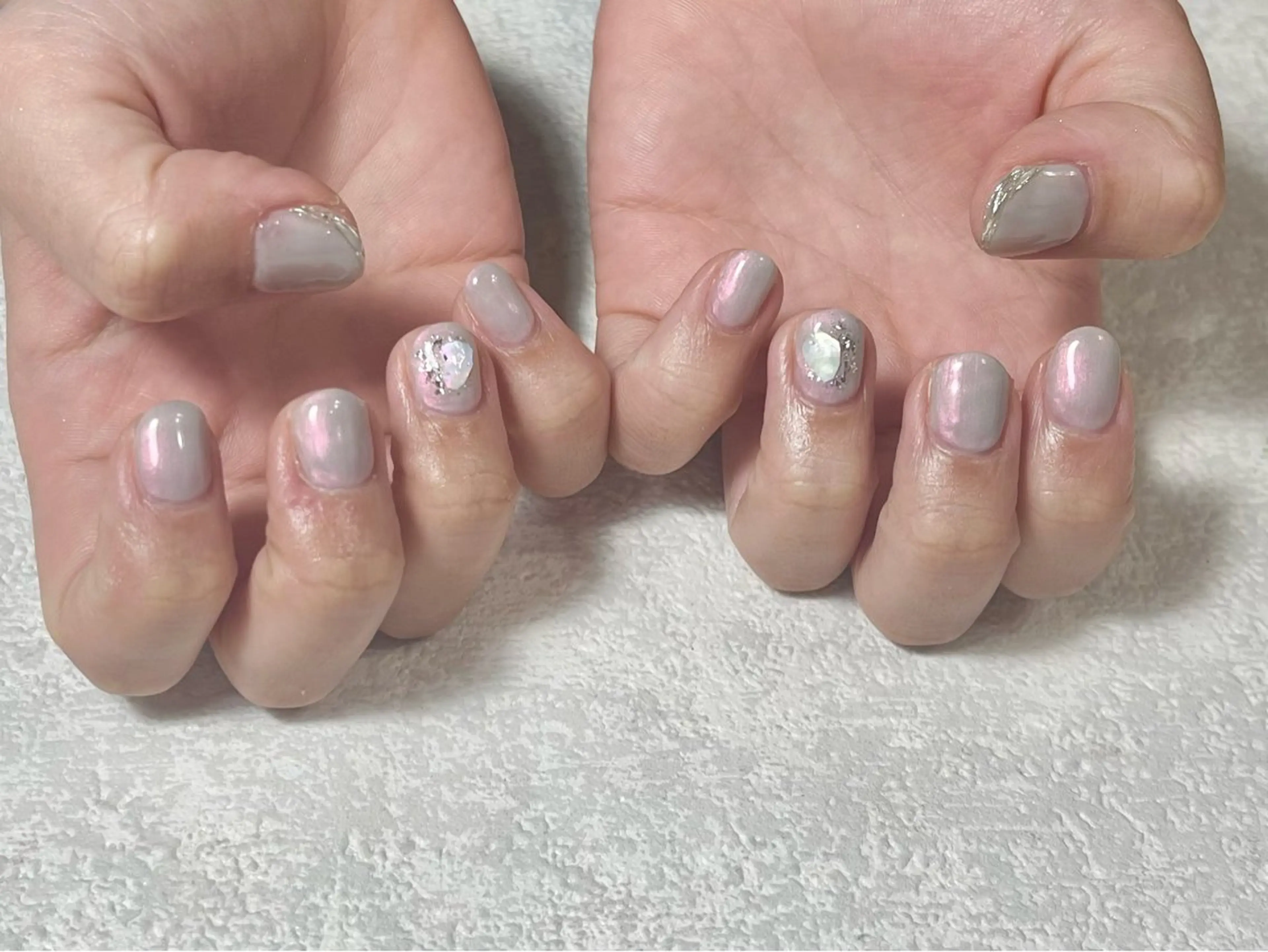 ネイル オーロラネイル フットネイル フレンチネイル ジェルネイル 韓国ネイル ハンドネイル kiki nail たまプラーザのネイルデザイン