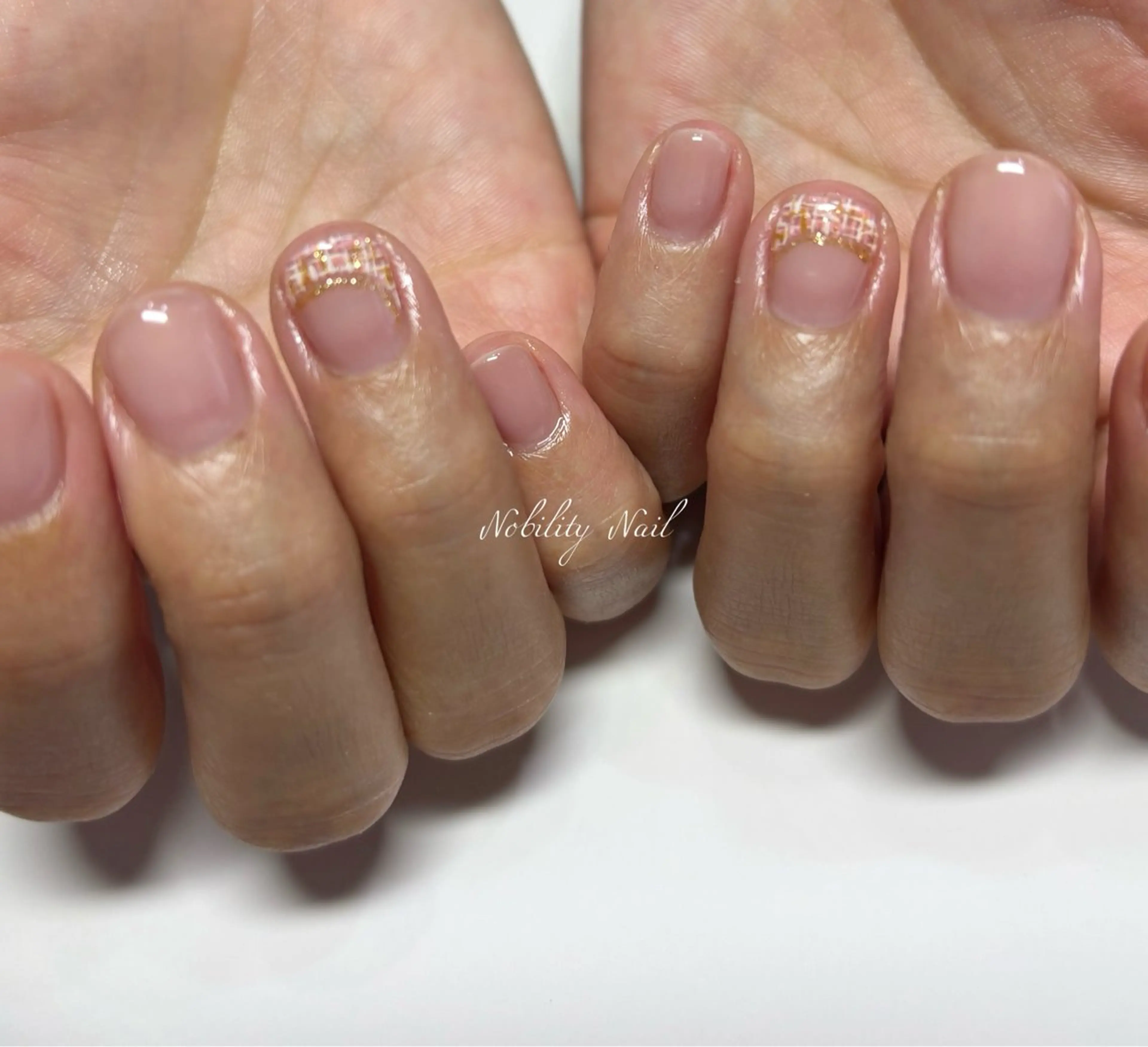 ネイル アートネイル シンプルネイル ツイードネイル ネイルサロンNobilityNail所属・風口 麻由子のネイルデザイン