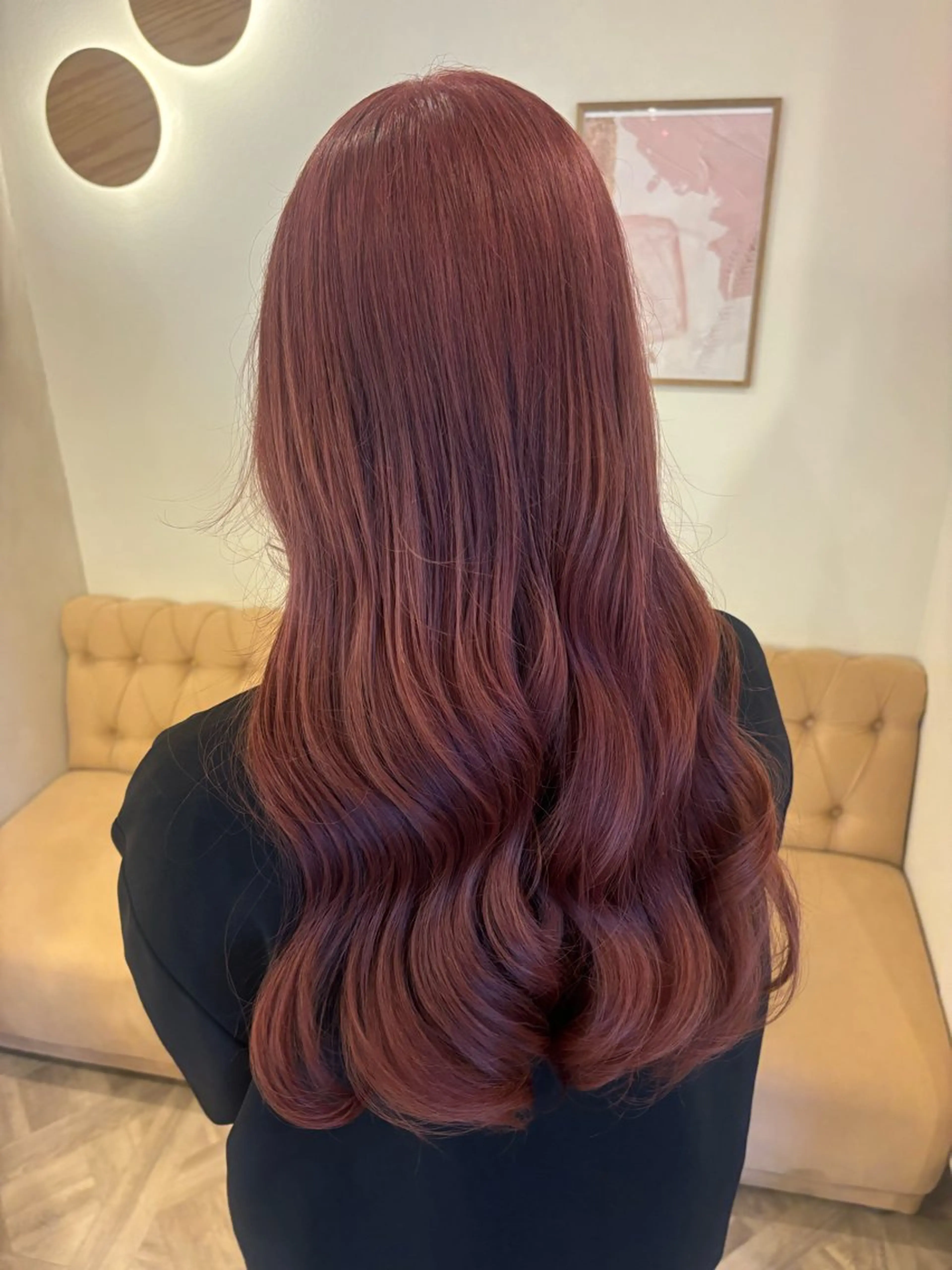 ロング カラー ヘアカラー トリートメント ミルクティ/ピンク/ レイヤー/yuriaのヘアスタイル