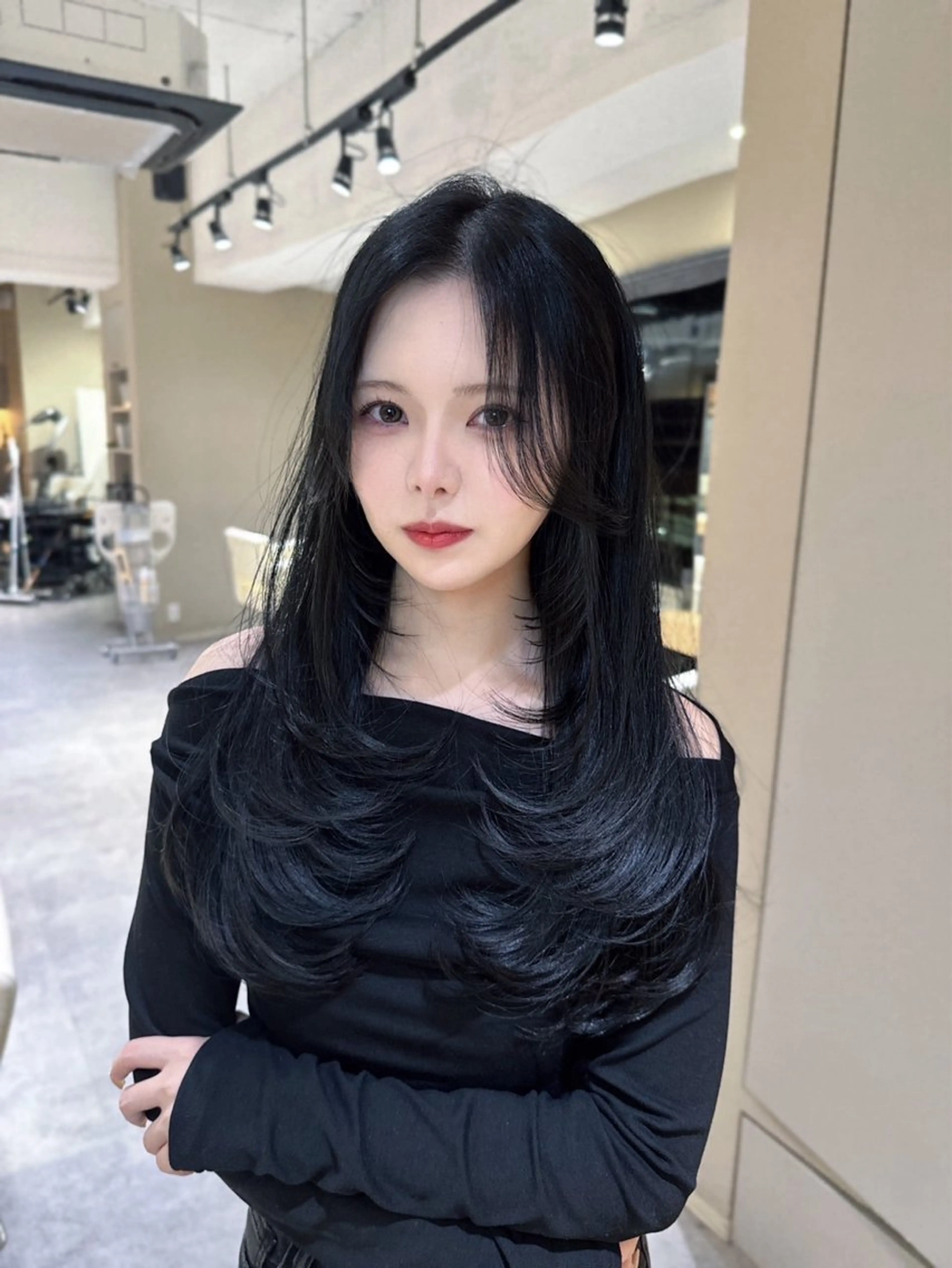 ロング カラー 柿田人和／韓国 ／ワンホンヘアのヘアスタイル