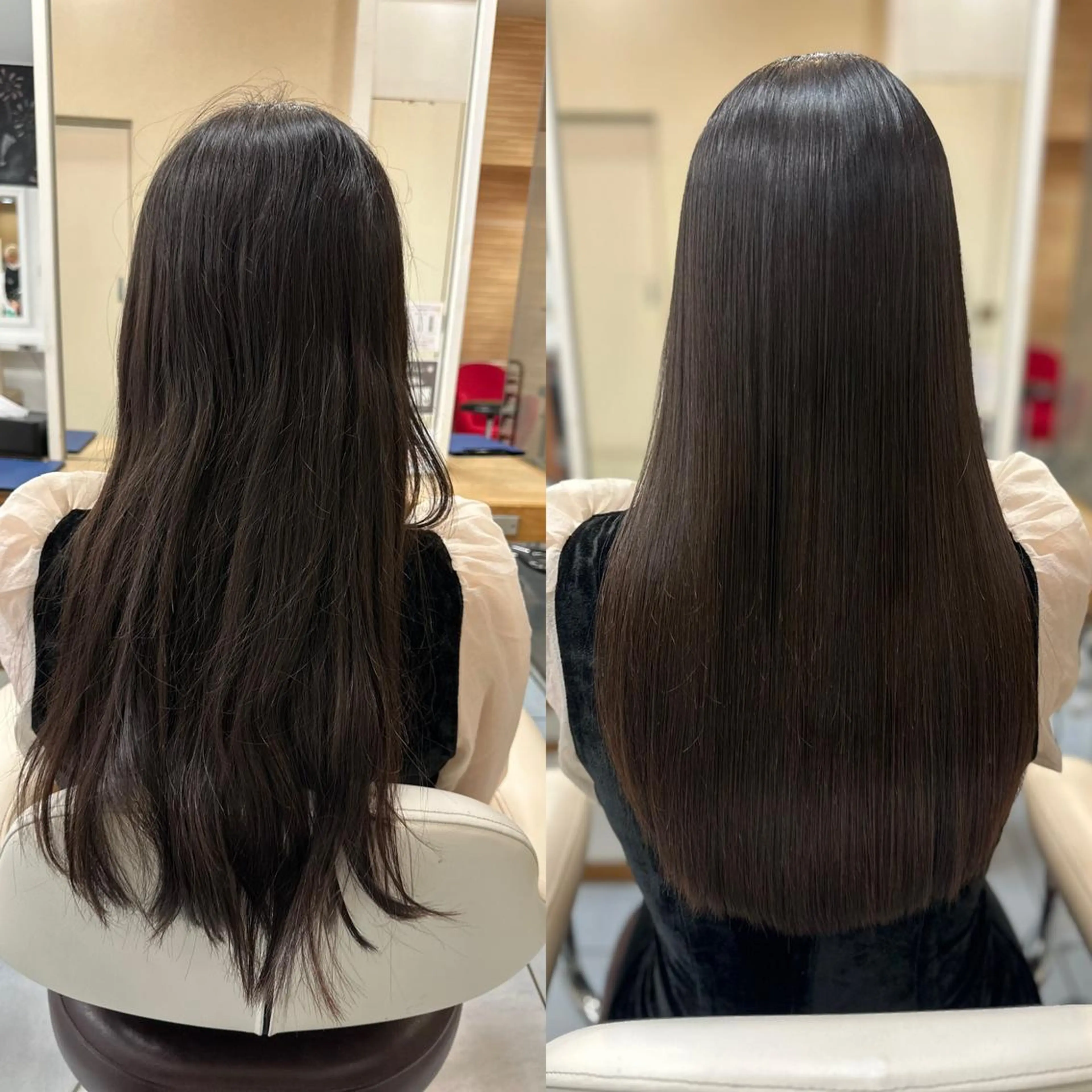 ロング パーマ 縮毛矯正 髪質改善/縮毛矯正 /レイヤー岡部のヘアスタイル