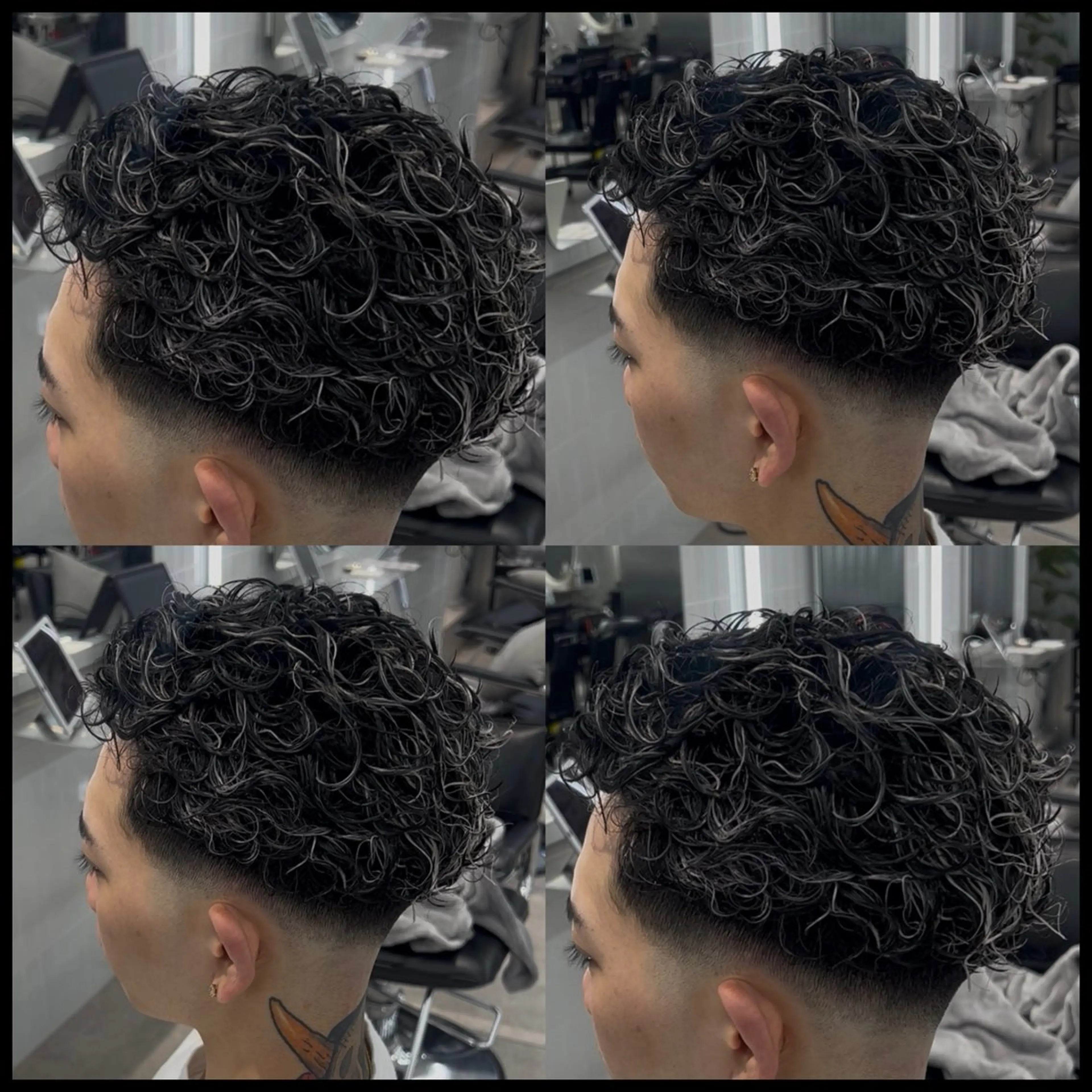 ショート カラー パーマ メンズ メンズメッシュ メッシュ カット パーマ フェード・メッシュ ハイトーン/fumaのヘアスタイル