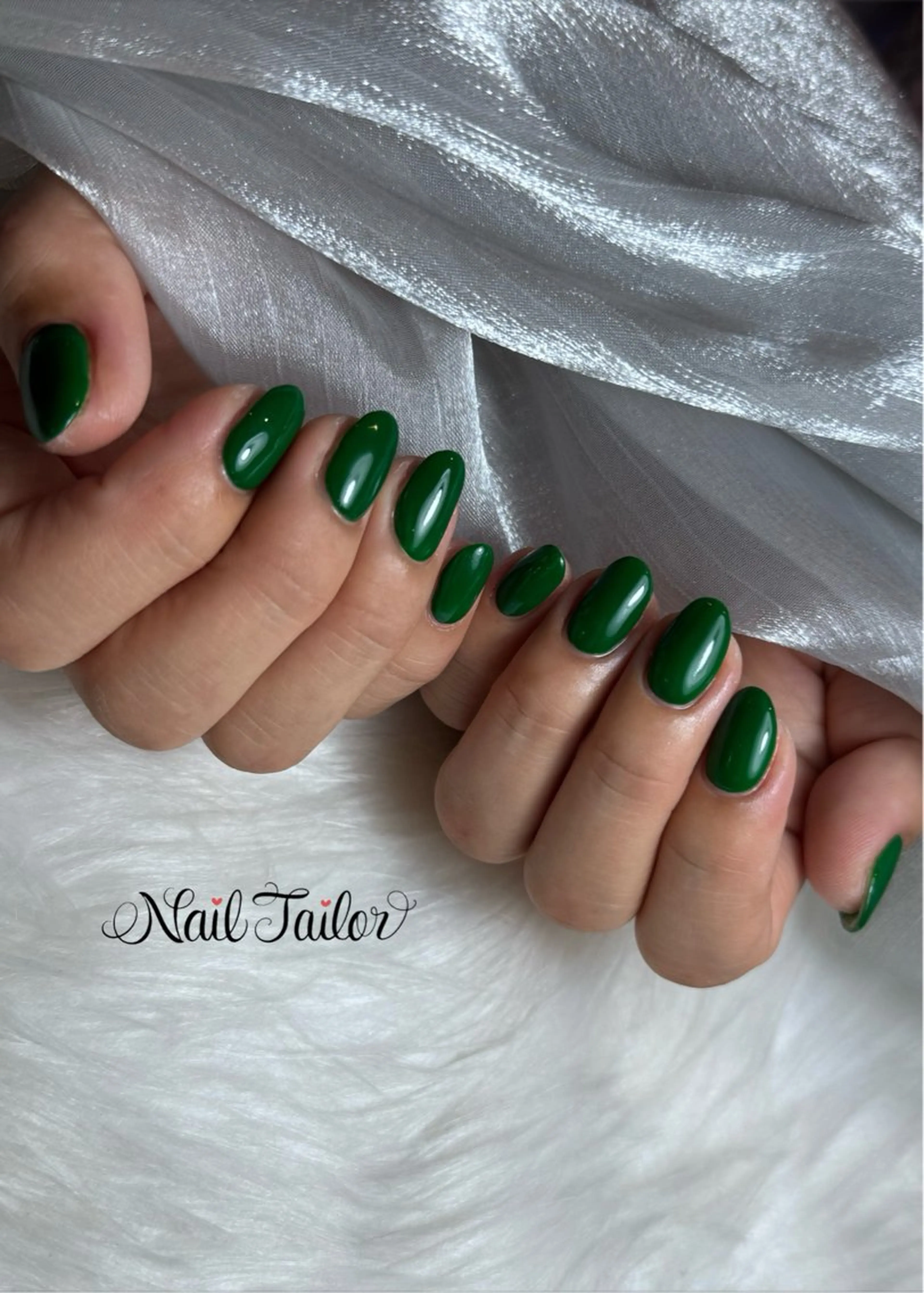 ネイル グリーン ワンカラーネイル ハンドネイル NailTailor ネイルテイラーのネイルデザイン