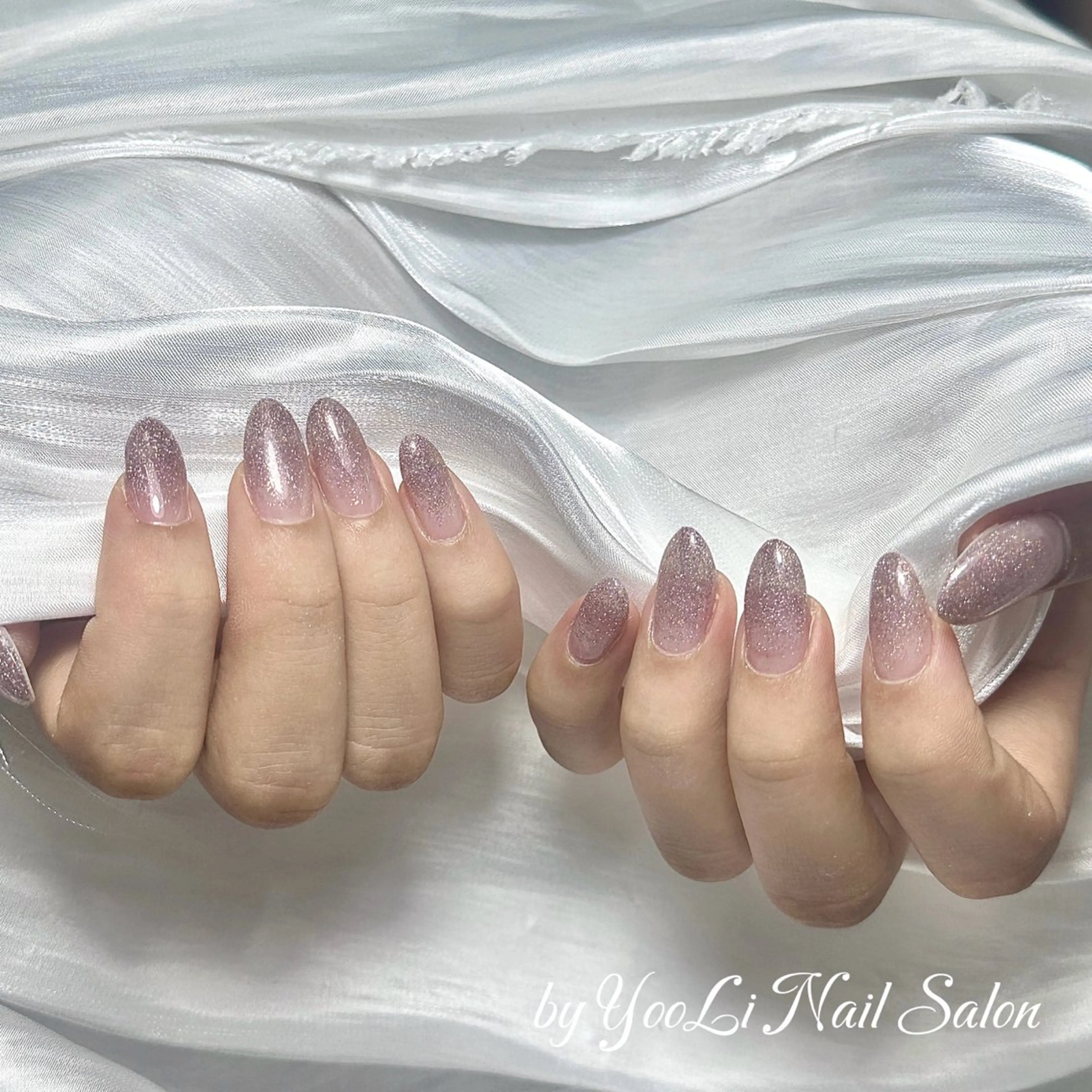 ネイル アートネイル オーロラネイル チークネイル フレンチネイル ガラスフレンチ 🎀YooLi Nail salonのネイルデザイン