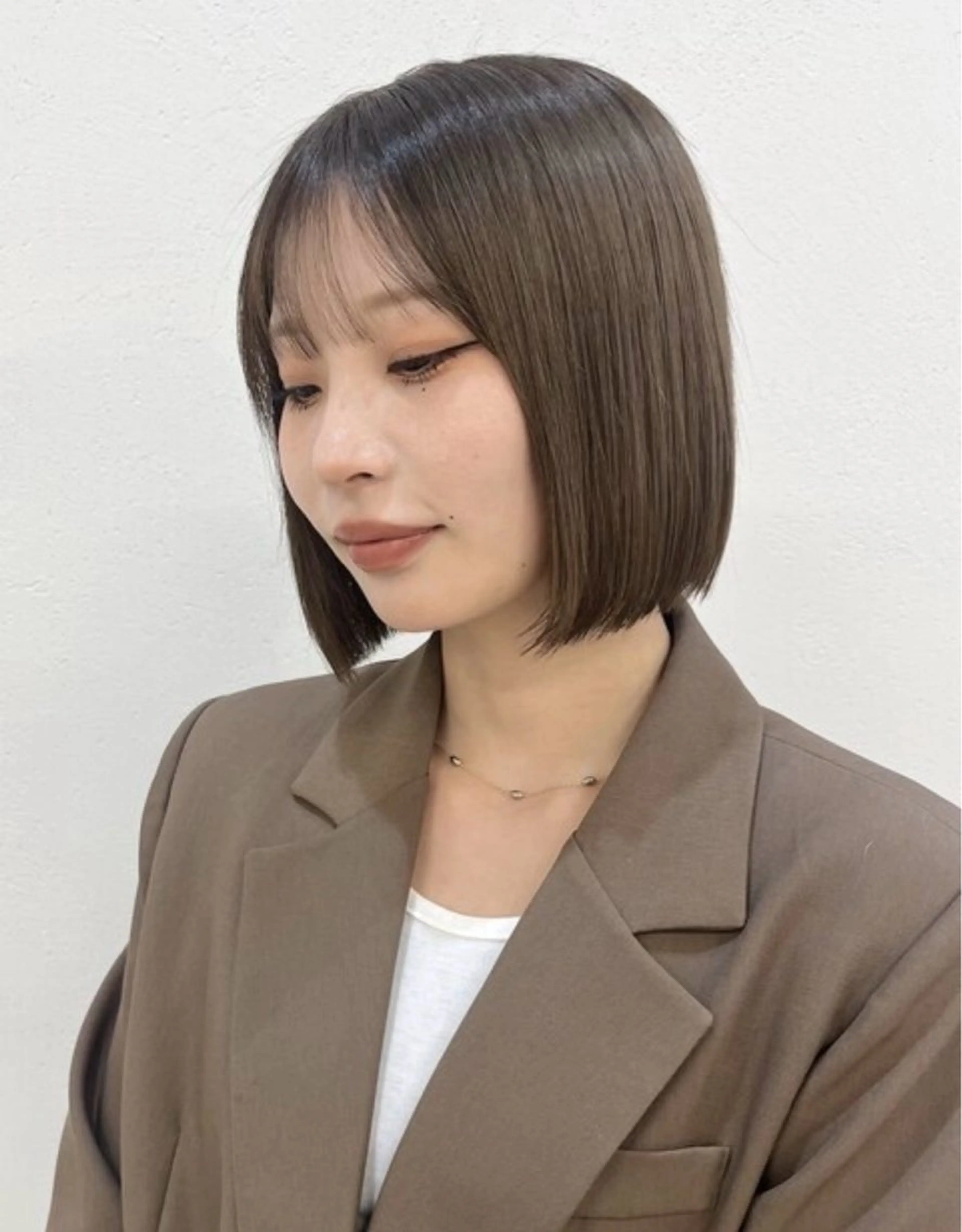 ショート カット 縮毛矯正 福岡美容師 透明感カラーのヘアスタイル