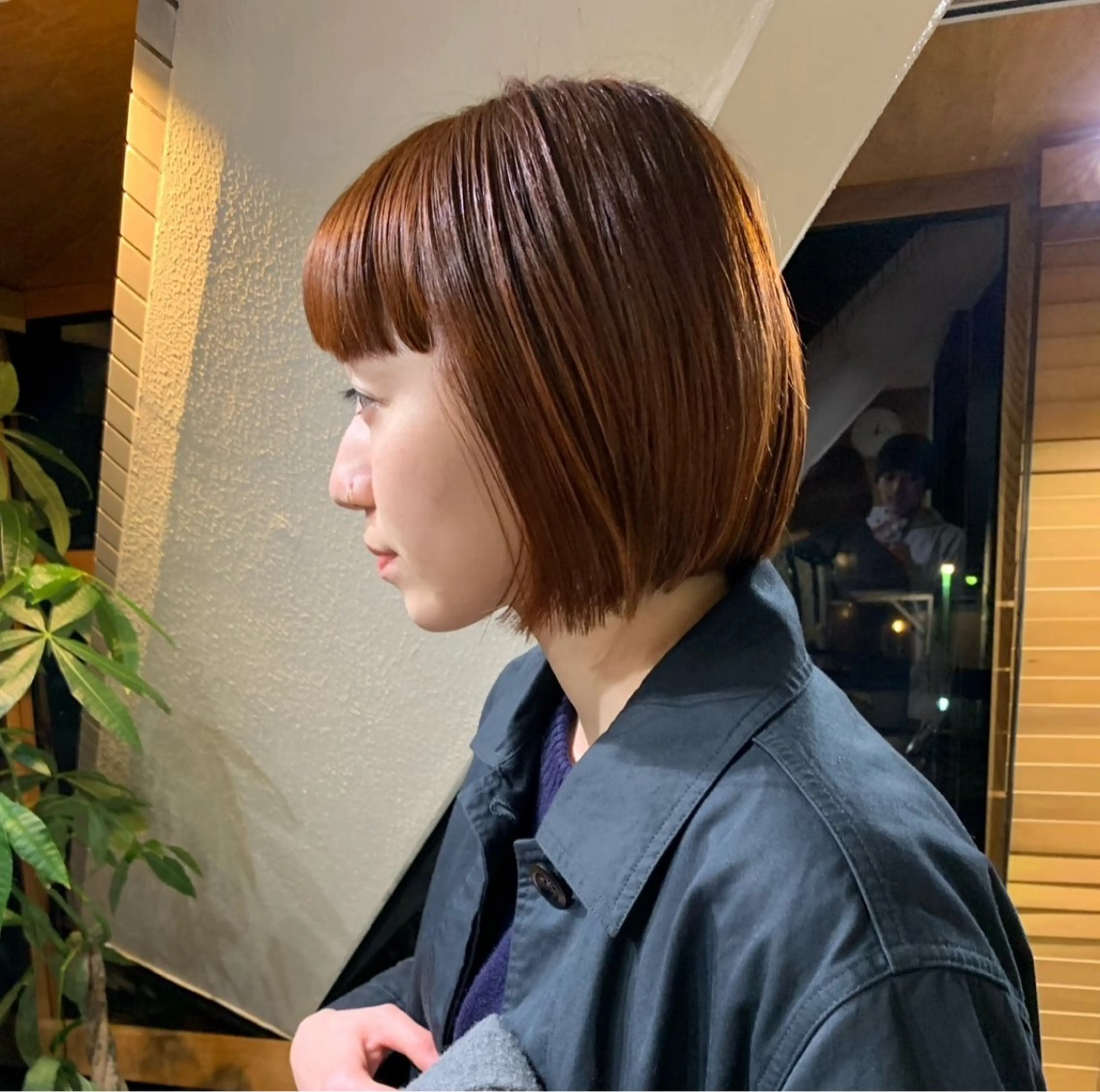 ミディアム カラー ブラウンカラー オレンジ オレンジブラウン ボブ 渋谷/原宿/メンズ/ コヤマトモヤのヘアスタイル