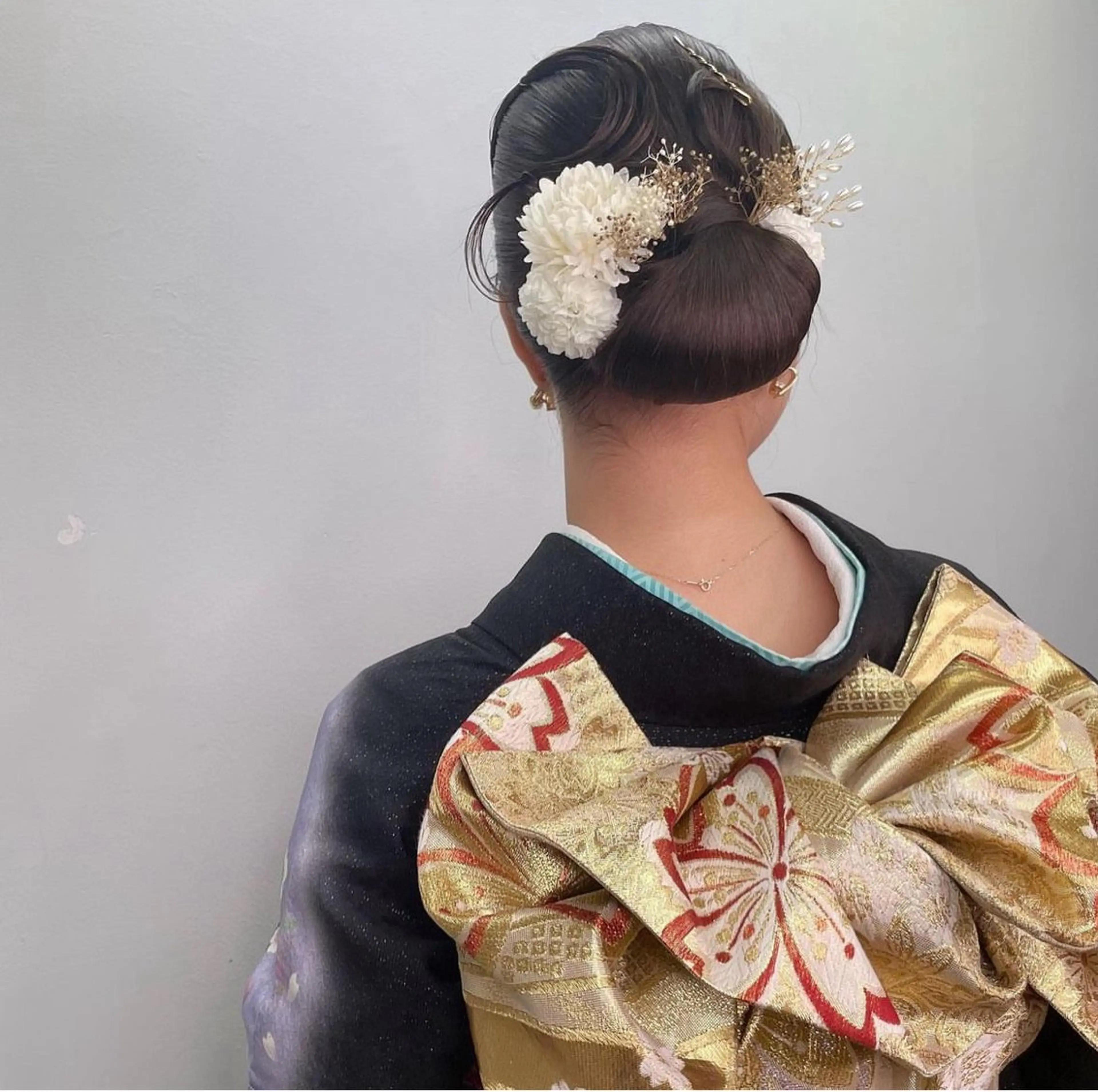 ロング ヘアアレンジ 着物ヘア ヘアセット 黒阪 なみのヘアスタイル