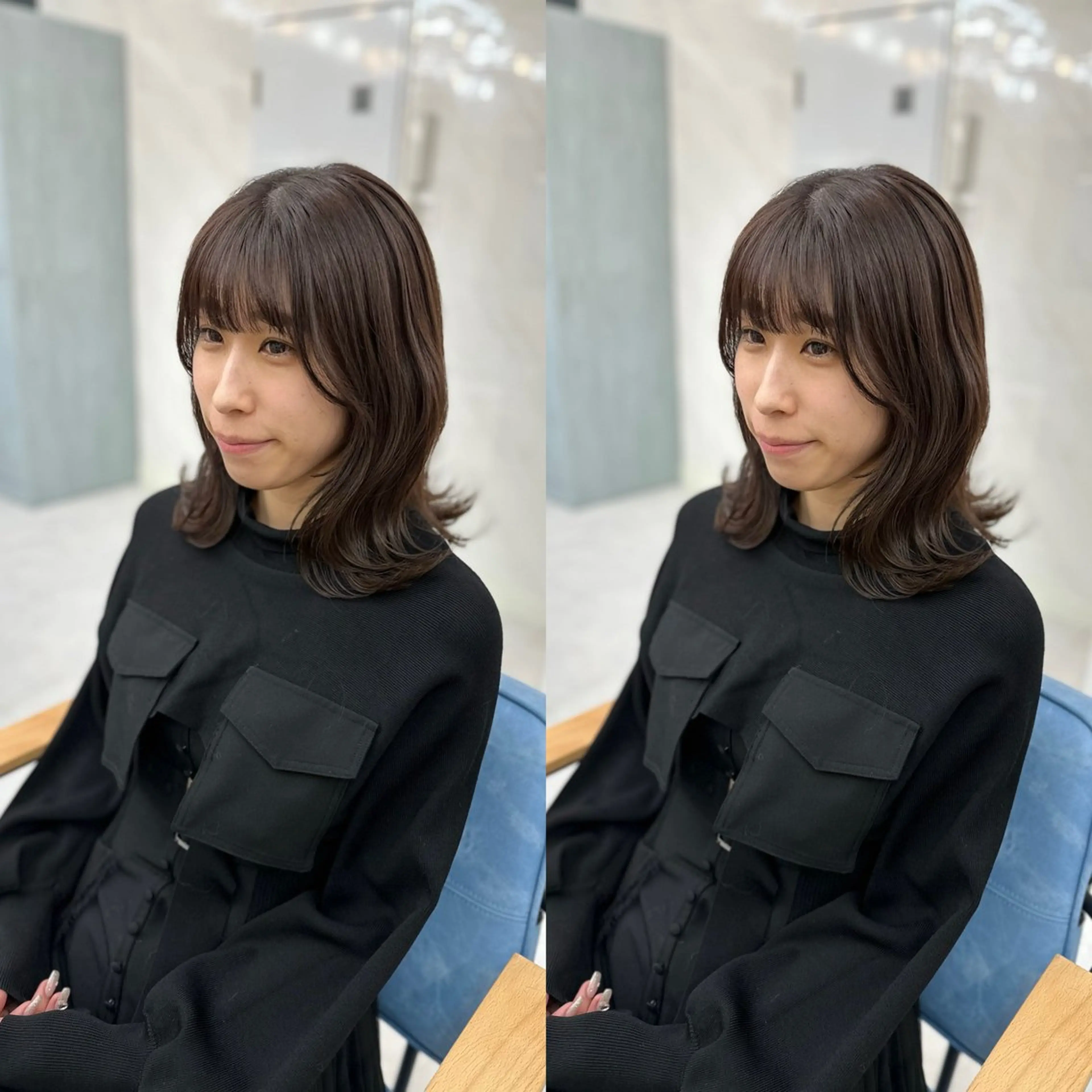ミディアム 髪質改善🩵縮毛矯正 代々木/木下のヘアスタイル