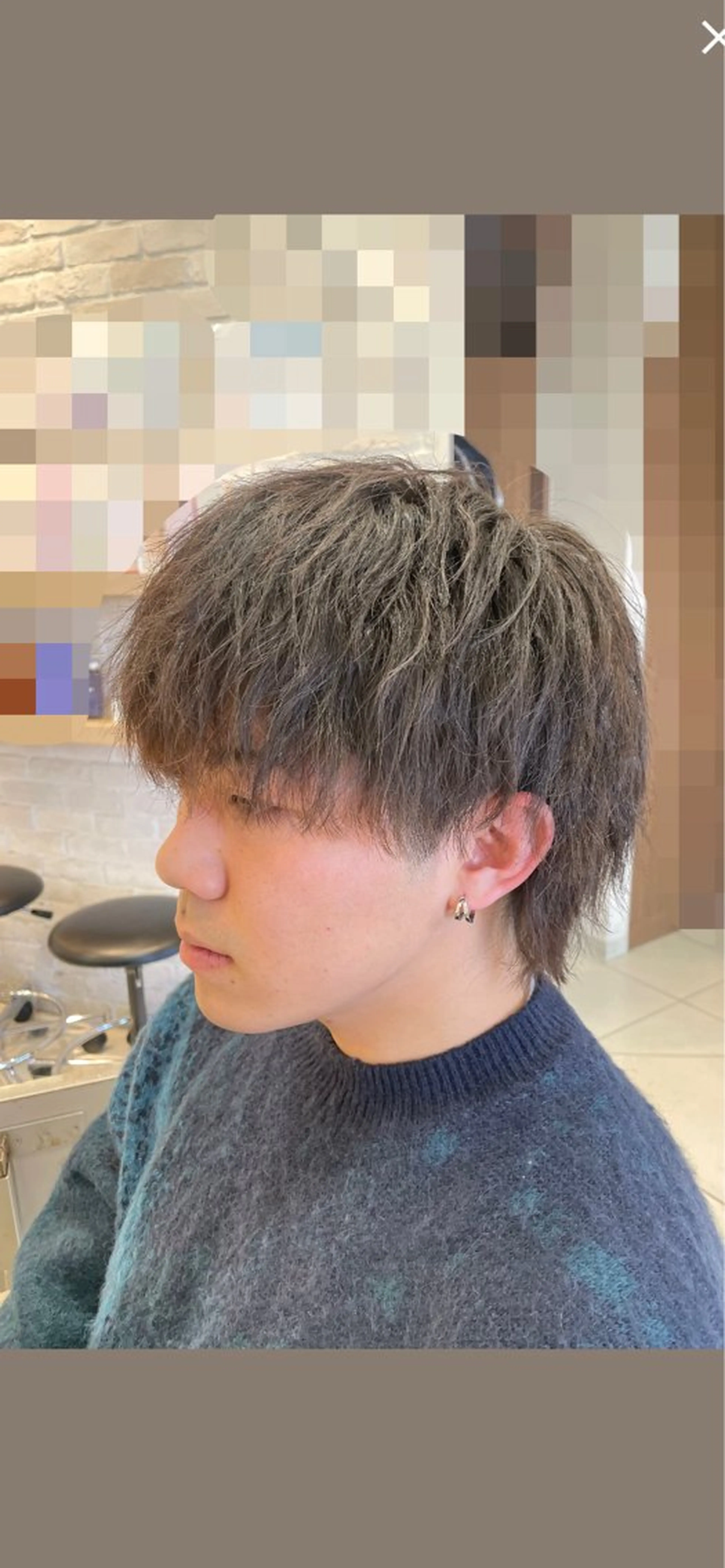 パーマ メンズ 渡辺 愛枝/艶カラー🩵のヘアスタイル