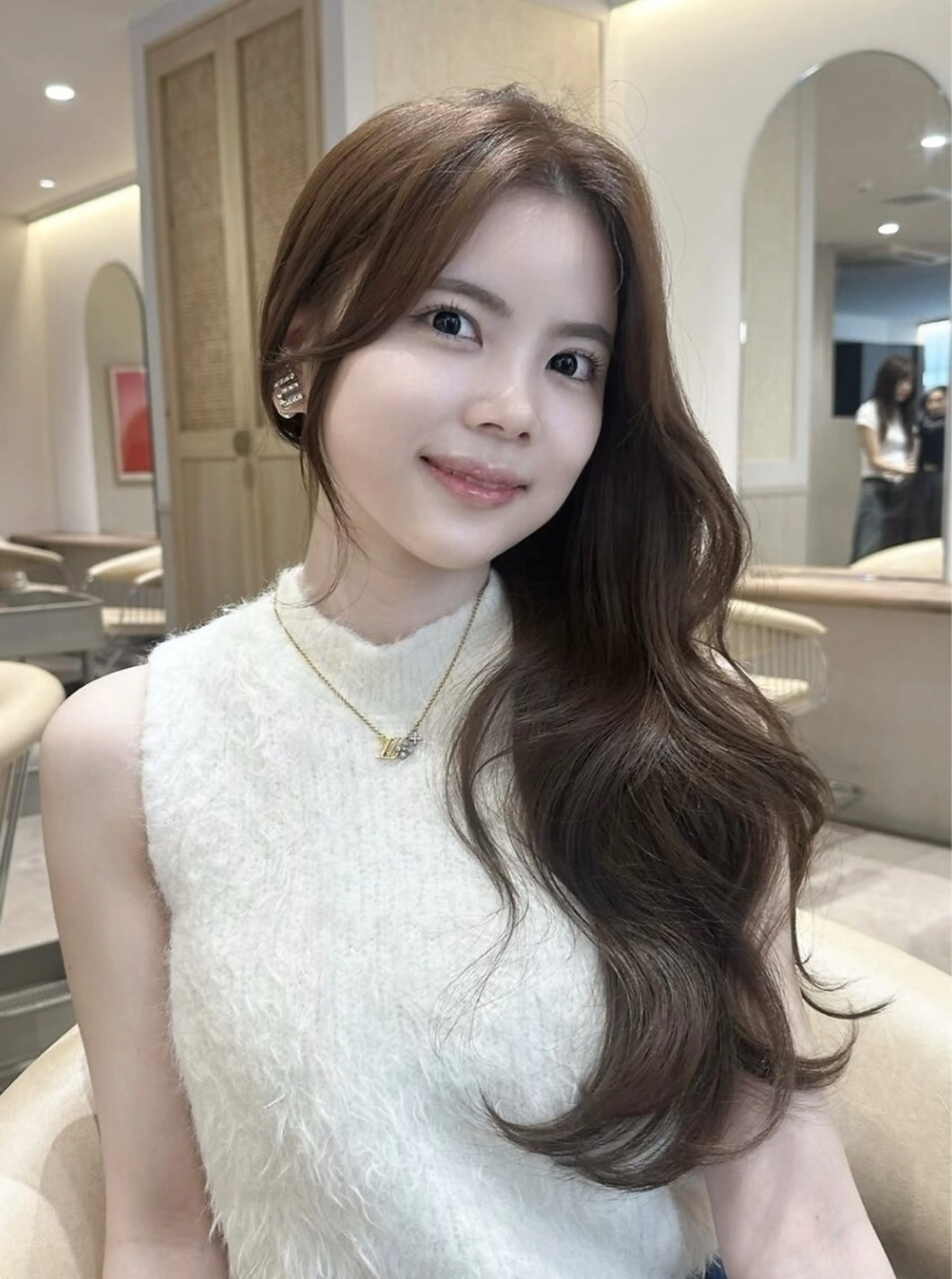 ロング カラー ベージュカラー ケアカラー 髪質改善 レイヤーカット トリートメント カット ヘアカラー トリートメント 髪質改善 髪質改善カラーゆうひのヘアスタイル