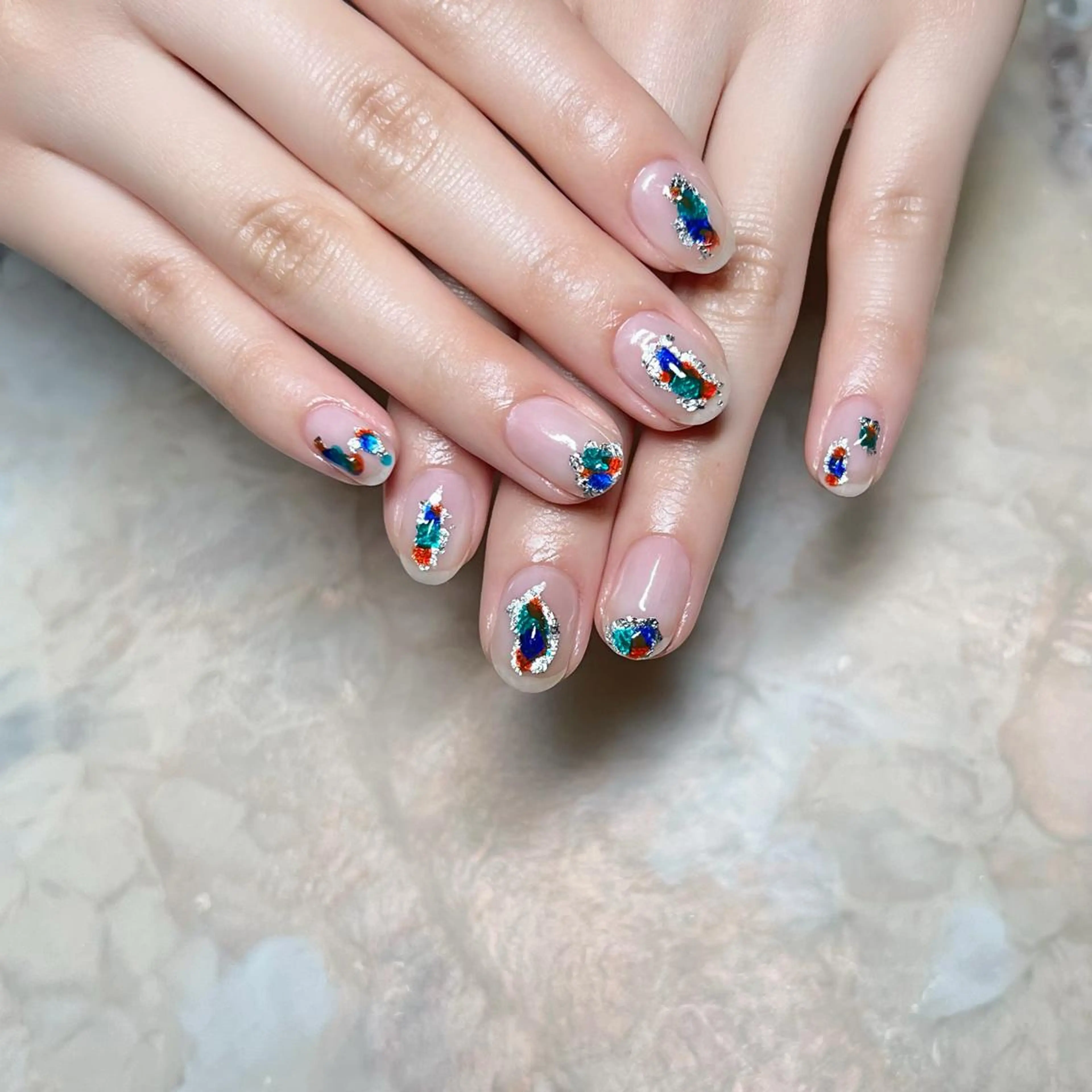 ネイル マグネットネイル ニュアンスネイル ショートネイル gemickle nailのネイルデザイン