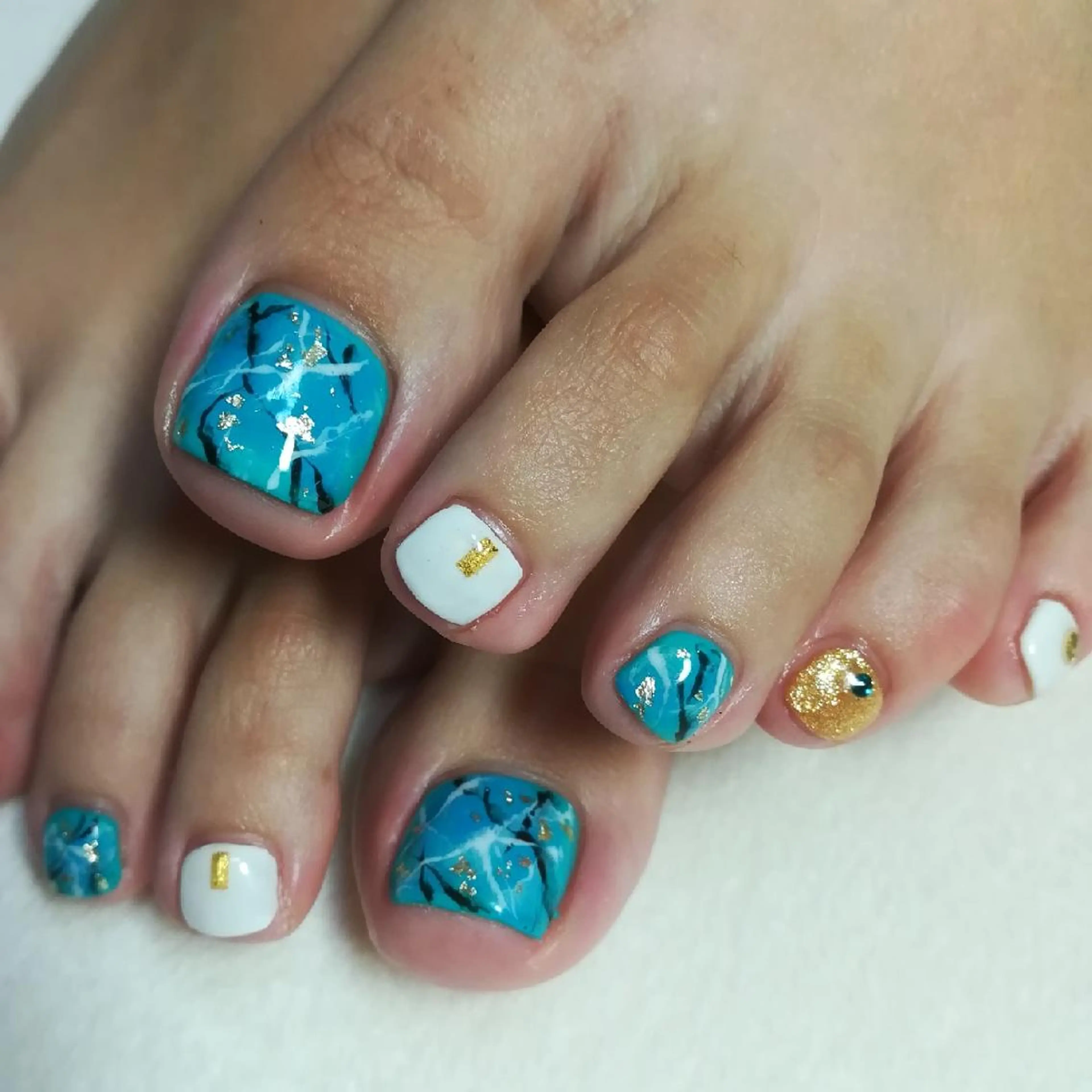 ネイル 大理石ネイル(マーブル) フットネイル reve あやののネイルデザイン