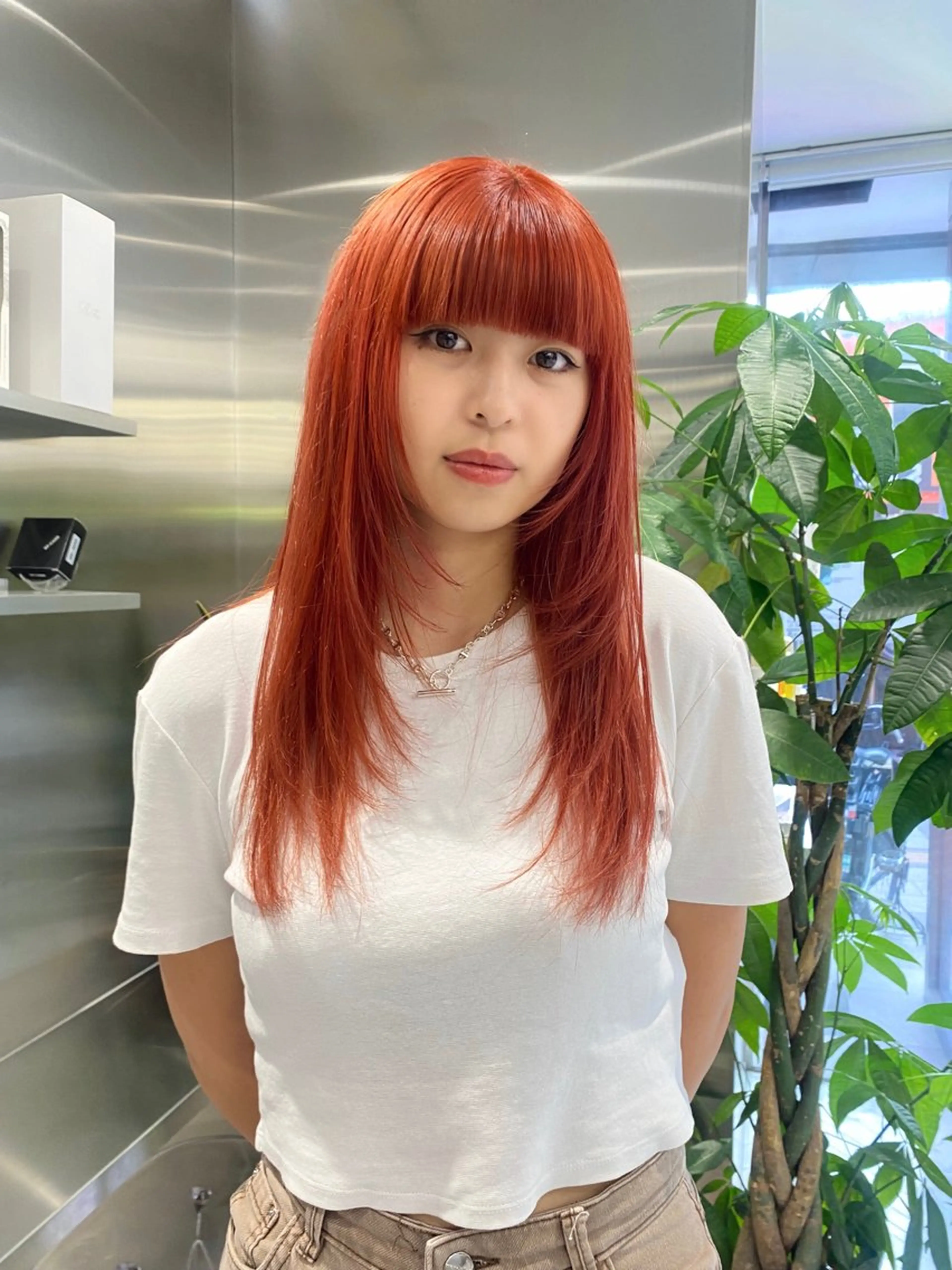 ロング カラー ブリーチ オレンジ otoha☆カラー/ レイヤー/八王子のヘアスタイル