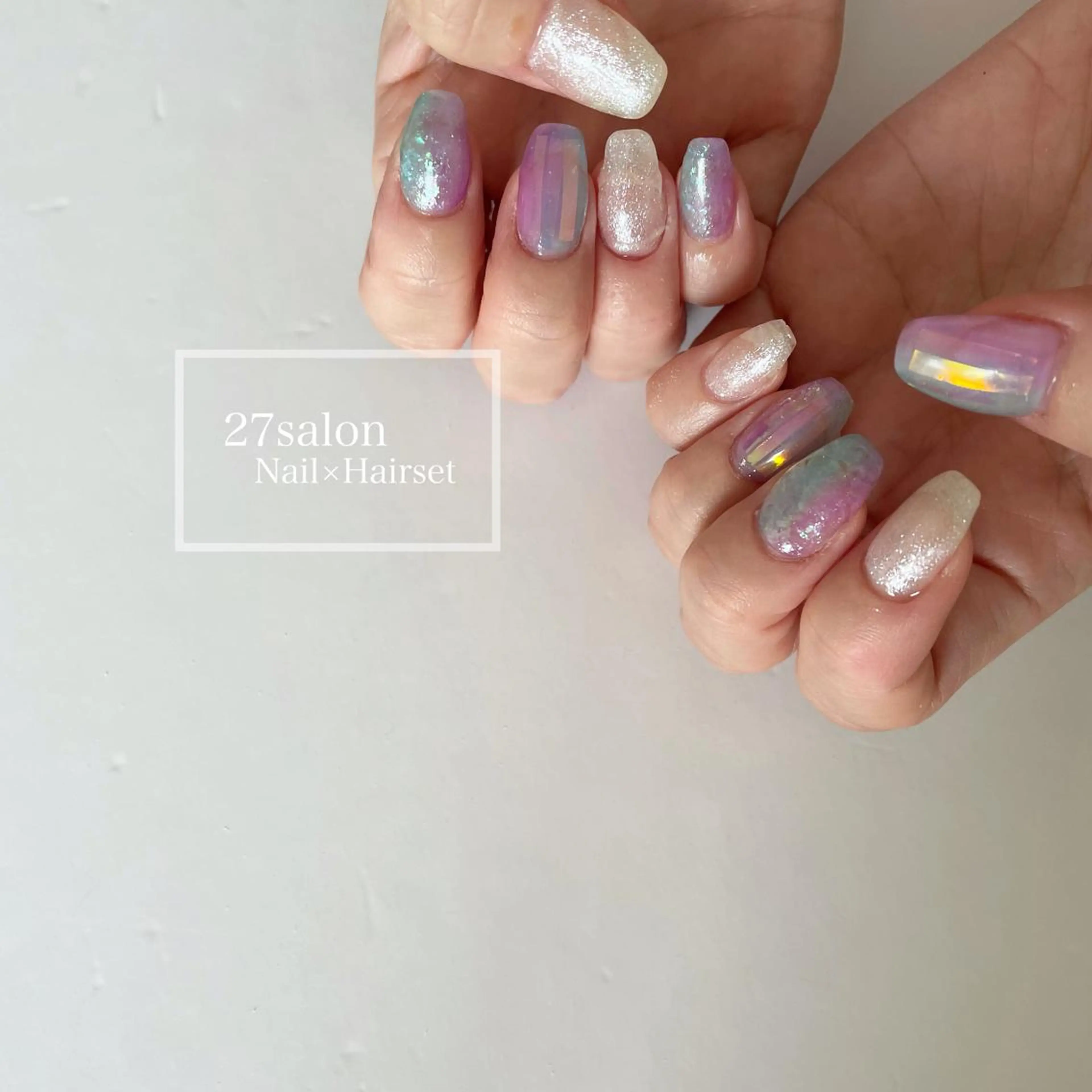 ネイル オーロラネイル 27salon yuinaのネイルデザイン