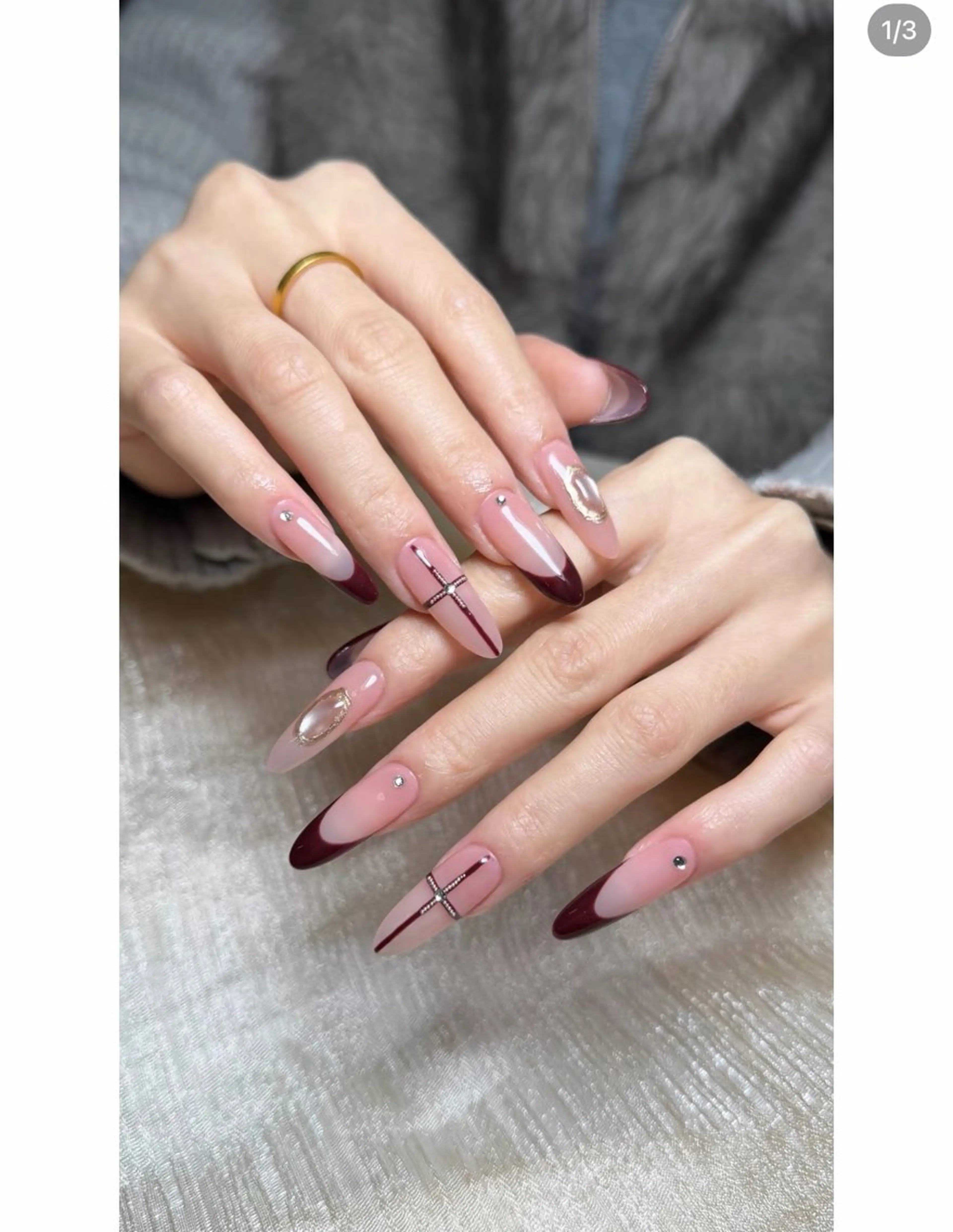 ネイル フレンチネイル キラキラネイル 韓国ネイル シンプルネイル ワンホンネイル ハンドネイル MEI Nailのネイルデザイン