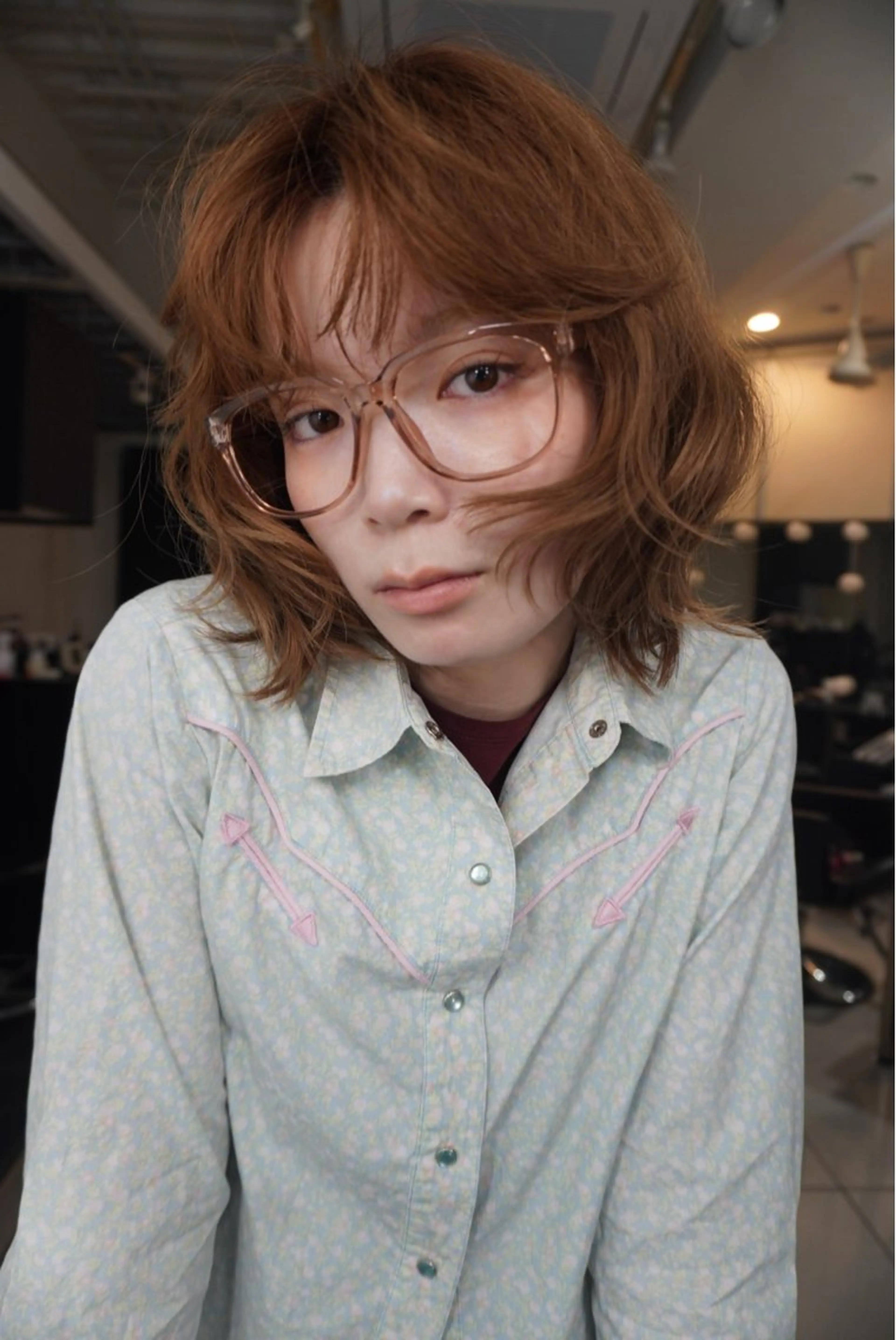 ミディアム カラー ヘアアレンジ MIYU/ニュアンス /ケアブリーチカラーのヘアスタイル