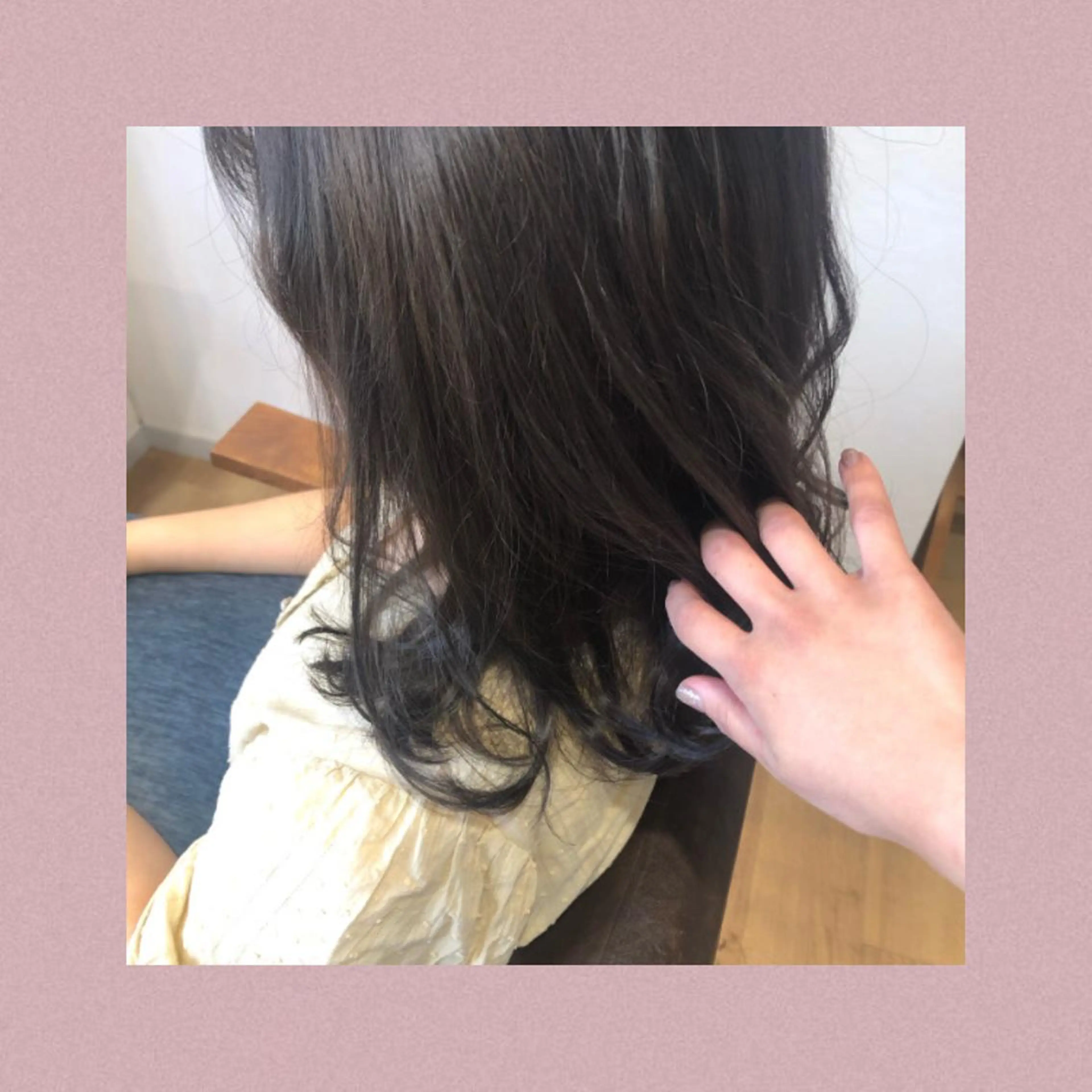 セミロング カラー アッシュ 透明感カラー なつき/艶ピンク/ girly hairのヘアスタイル