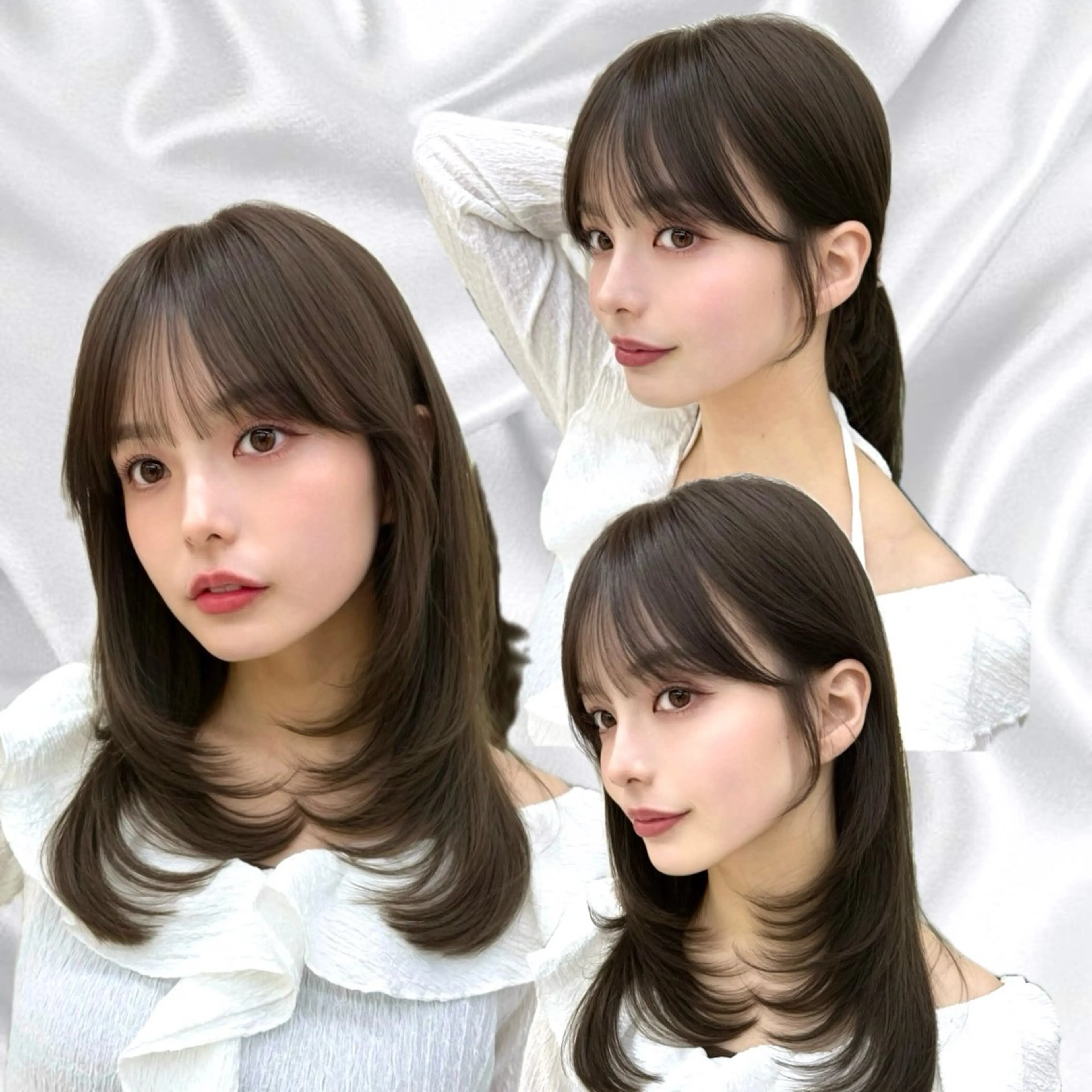 セミロング カラー 似合わせレイヤー/ 透明感カラーのヘアスタイル