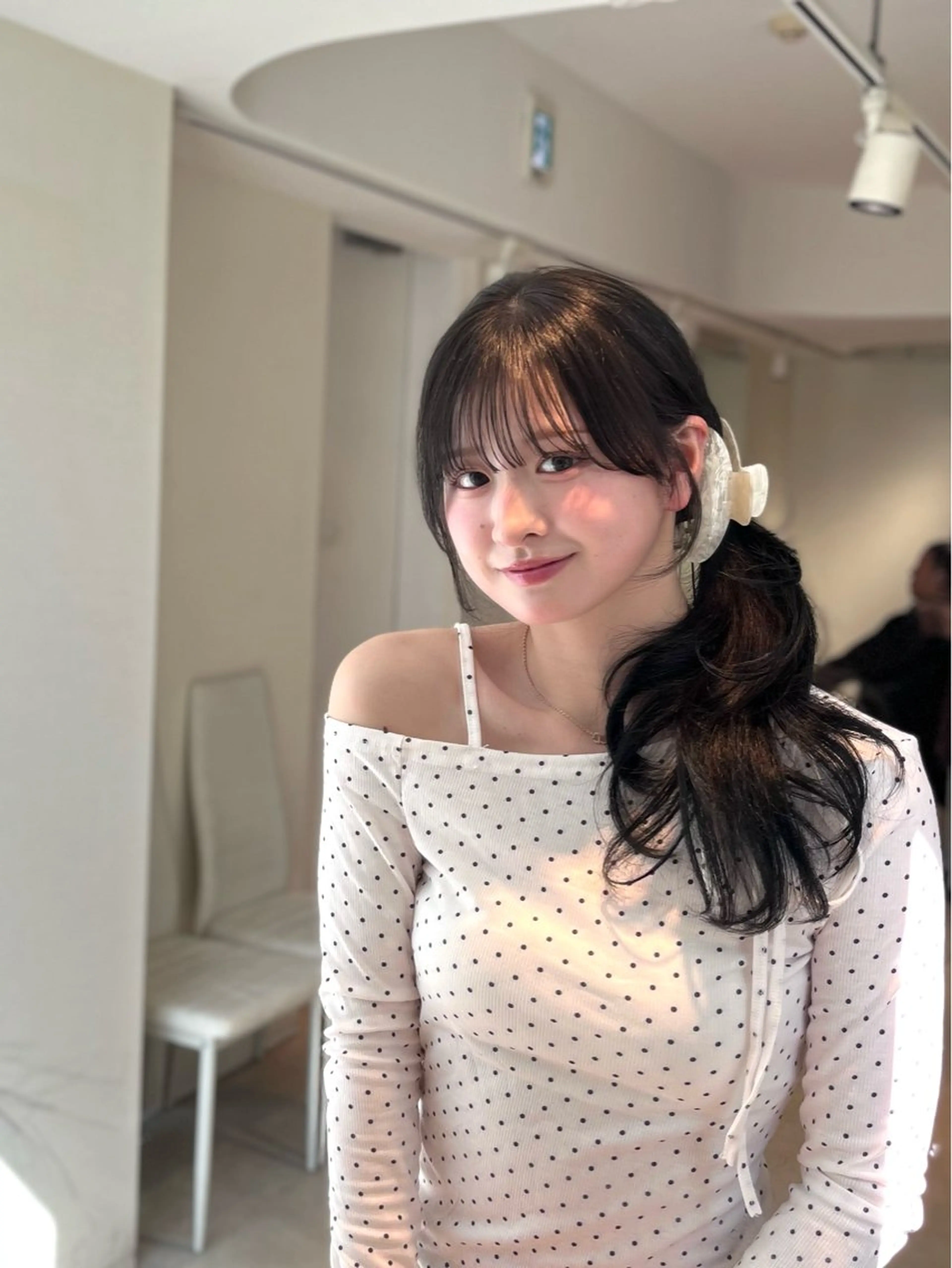 セミロング トリートメント カット ヘアカラー トリートメント ♥️透明感×抜け感 ベージュ/佑珠♥️のヘアスタイル