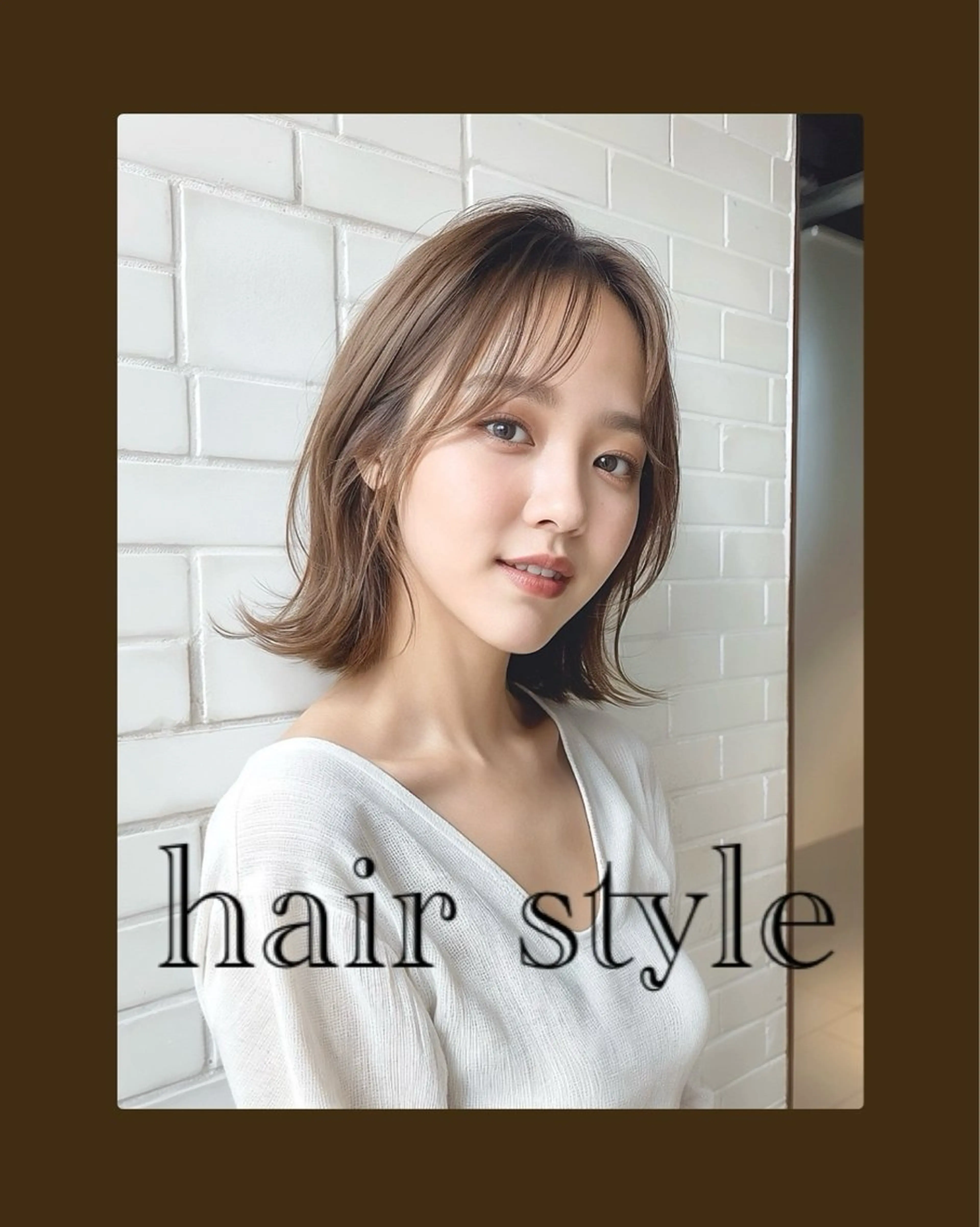 ミディアム カラー 切りっぱなしボブ ミディアムパーマ ベージュカラー 黒髪 ブリーチ 🥀透明感カラー/ 髪質改善🥀ユイキのヘアスタイル