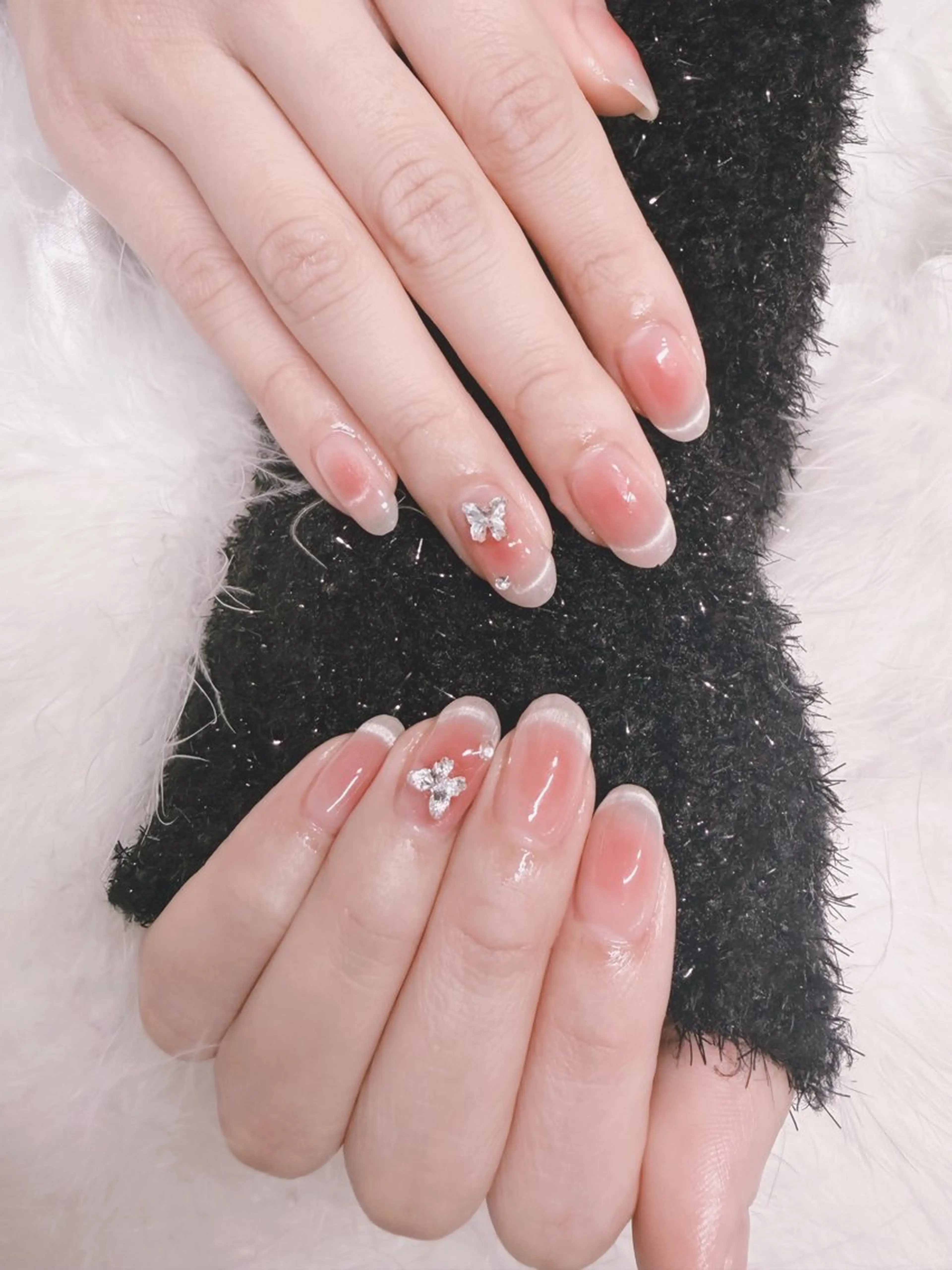 ネイル チークネイル 桜ネイル 長さ出し フットネイル フレンチネイル ビューティー ネイルのネイルデザイン