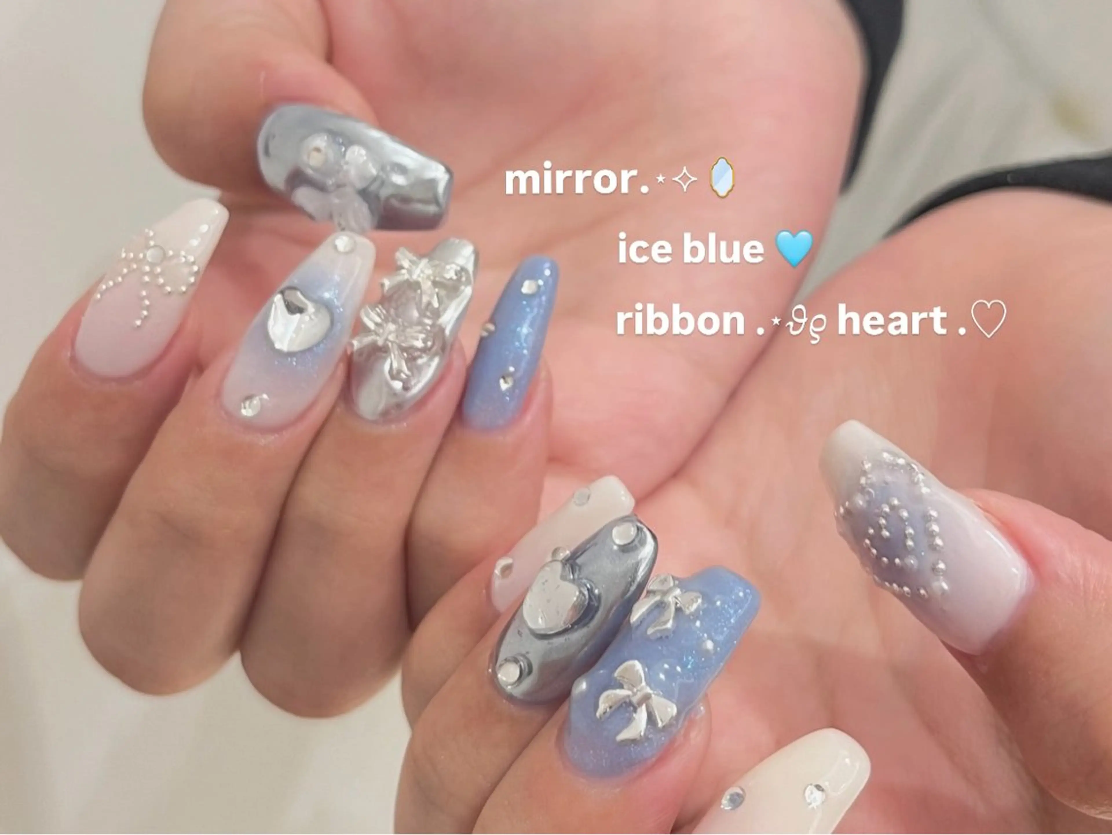 ネイル ブルー ハンドネイル Ibuki 🎀仙台パルコ🎀のマツエク・マツパデザイン