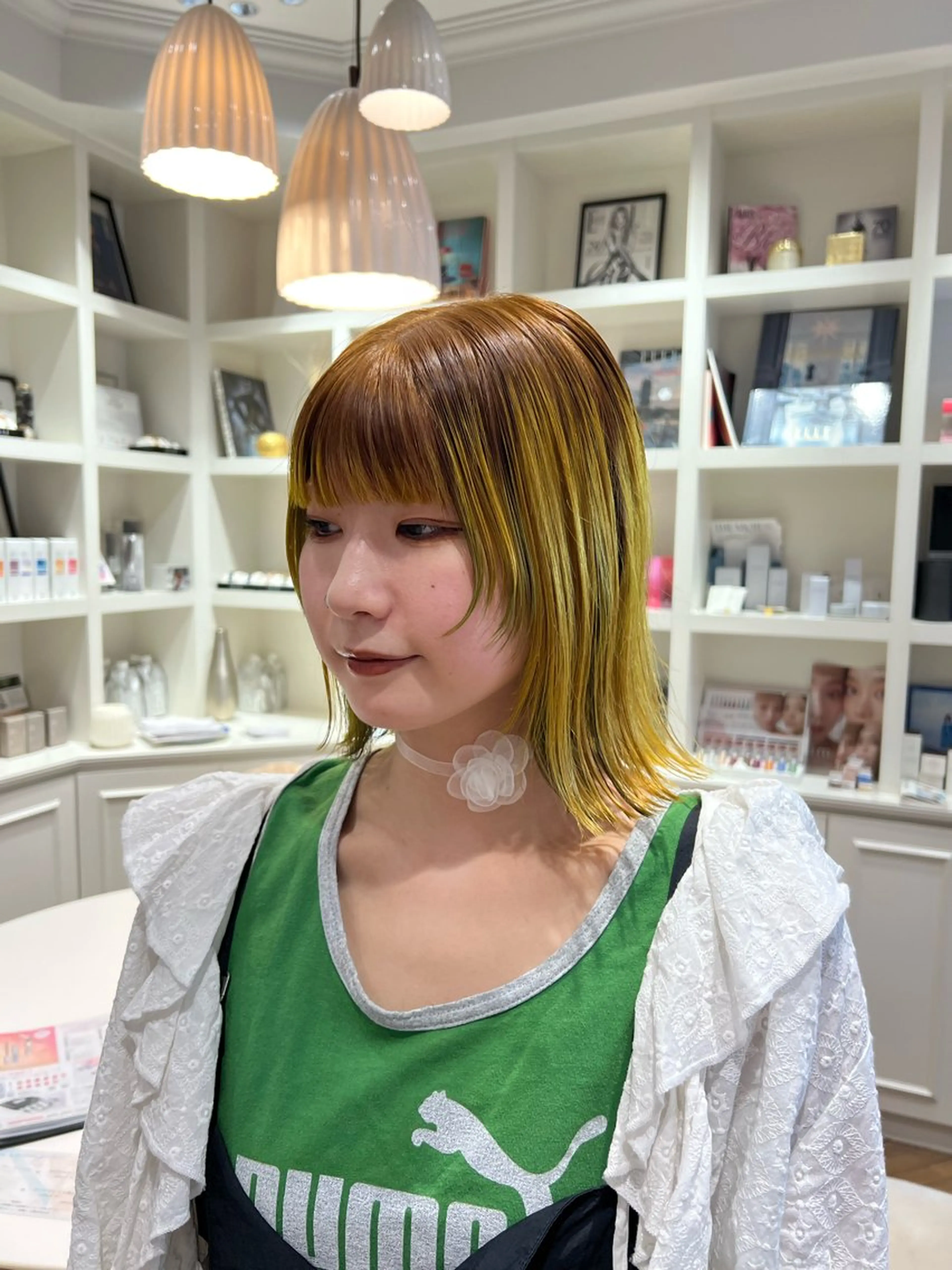 ミディアム カラー ベージュカラー イエローカラー カット ヘアカラー 似合わせ/レイヤー 💟SAEのヘアスタイル