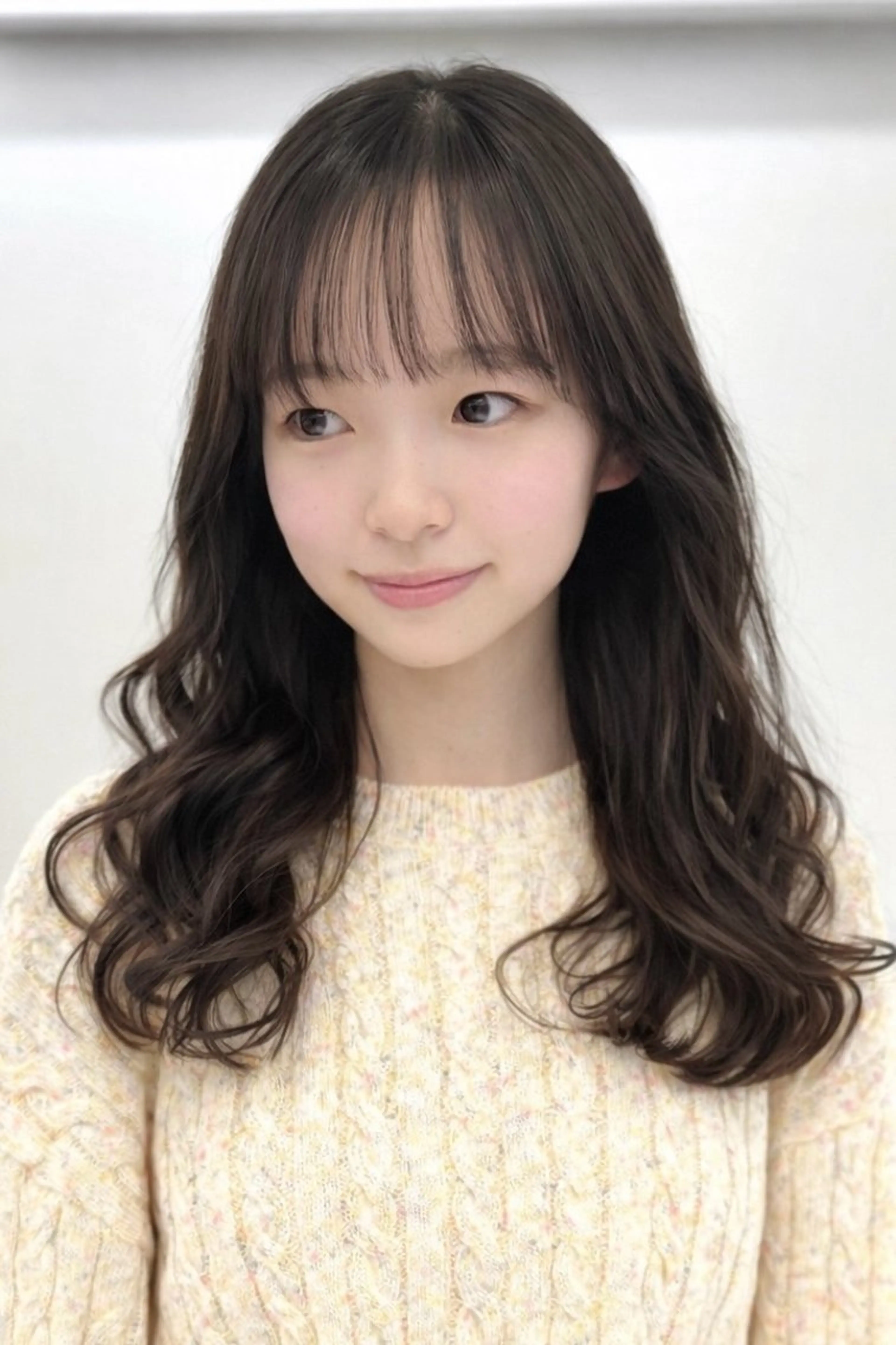 ロング カット ヘアカラー パーマ デジタルパーマ/ コテ巻き風パーマのヘアスタイル