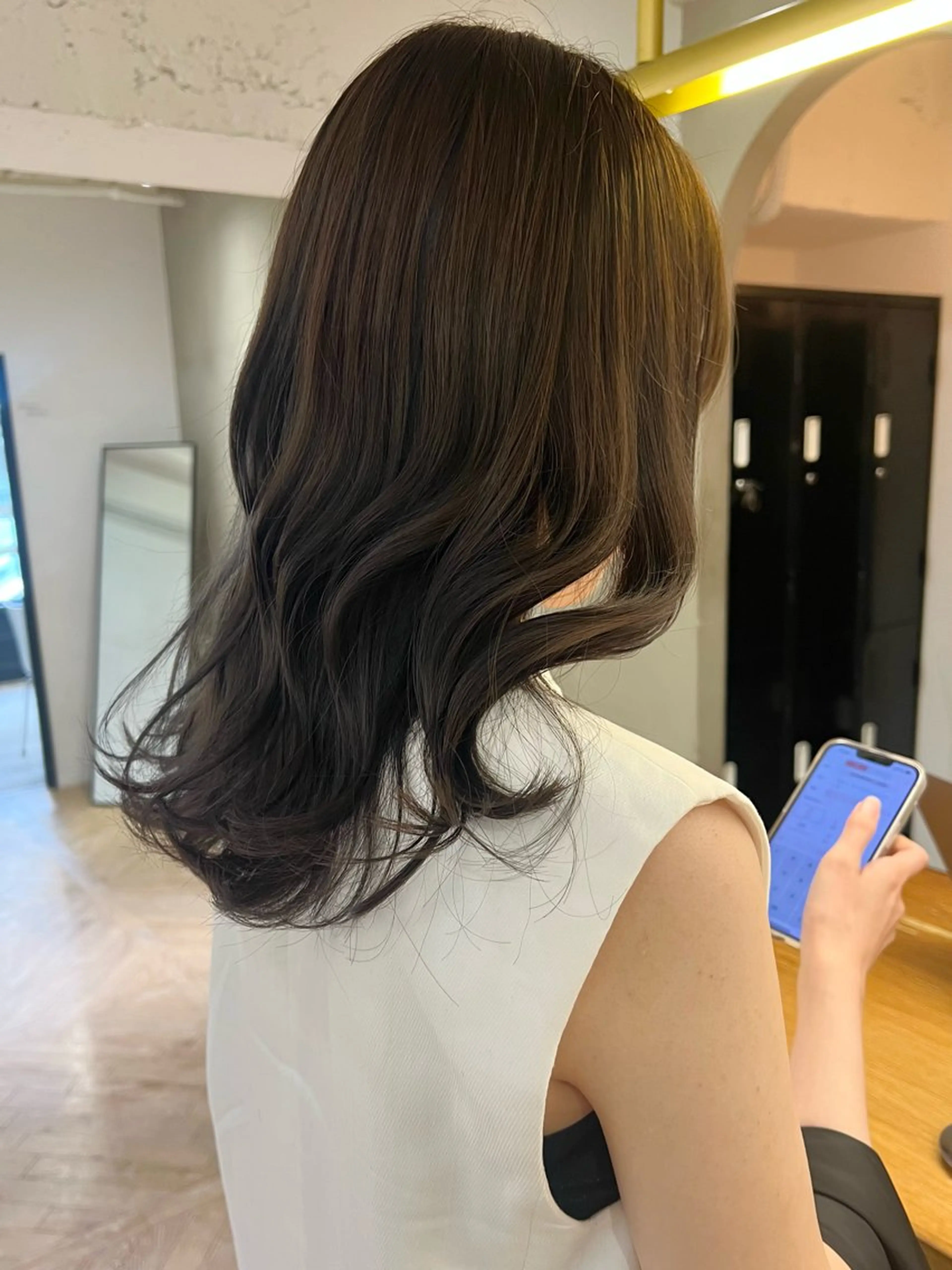 ミディアム カラー 透明感カラー カット ヘアカラー トリートメント レイヤーカット/暖色 カラー/mao🎀のヘアスタイル