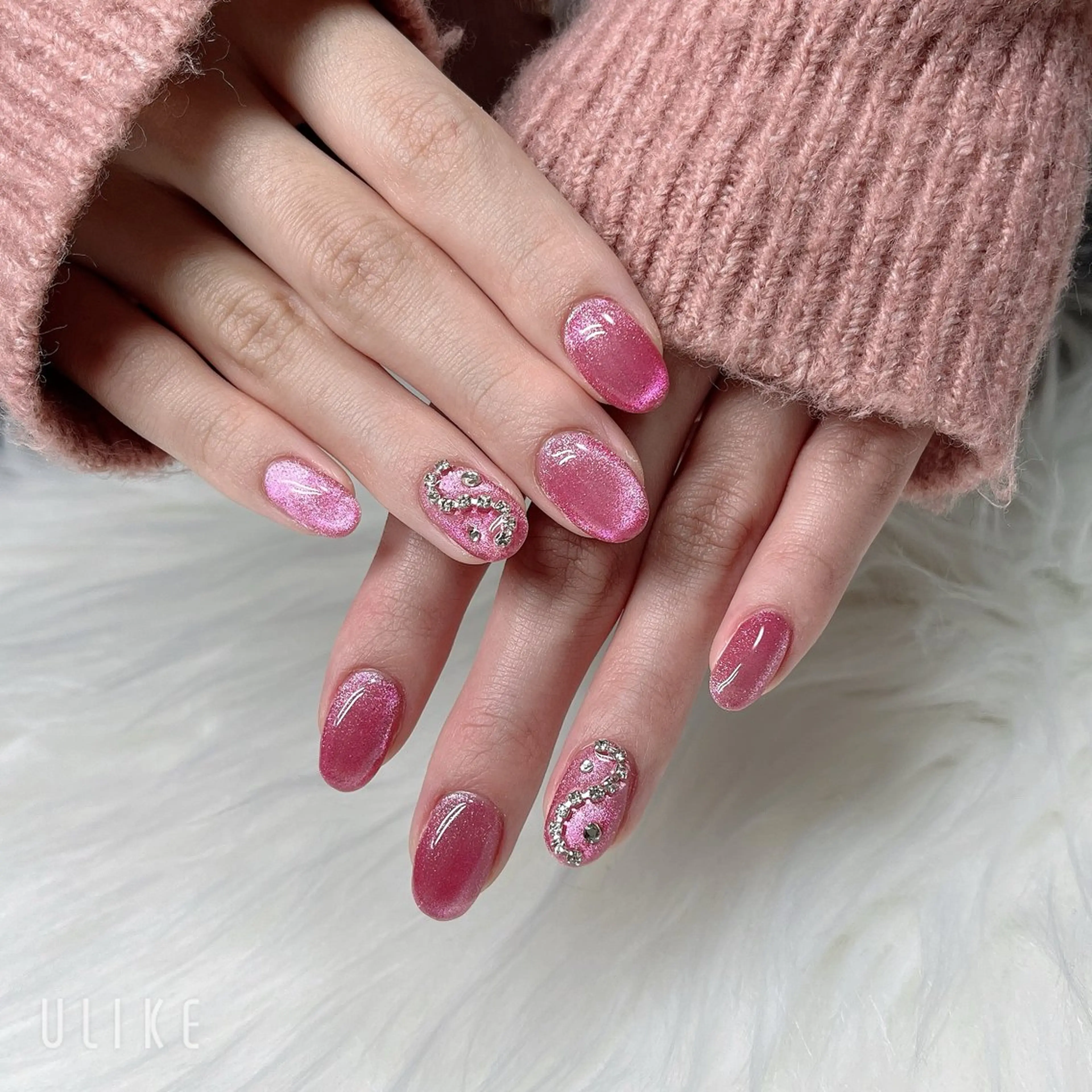 ネイル アートネイル キラキラネイル 韓国ネイル ラメ(グリッター) ロングネイル 🐕‍🦺Yappy 💗A-tanのネイルデザイン