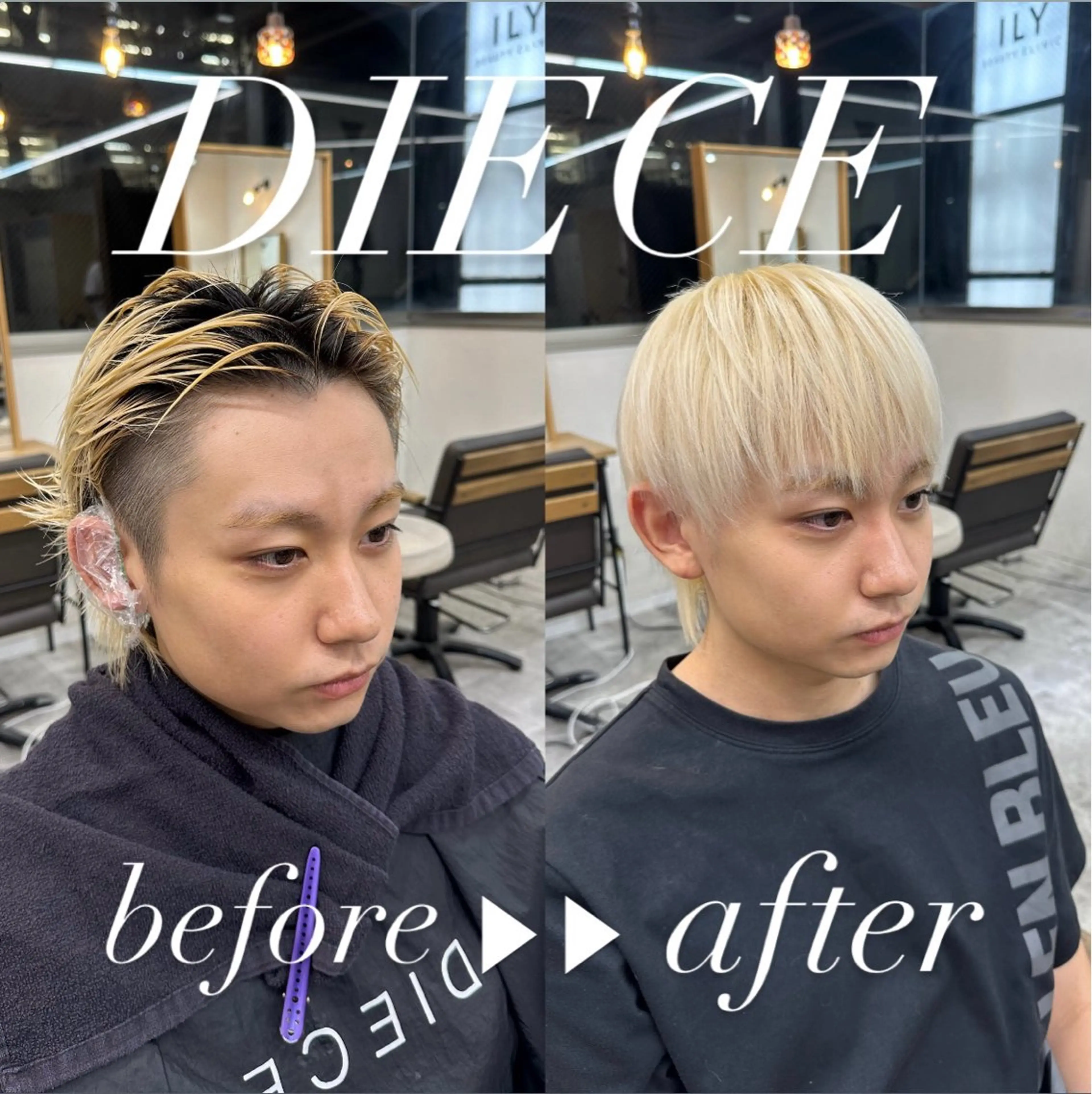 セミロング カラー メンズ メンズブリーチ ブリーチ DIECE所属・メンズ特化 ⚡️ナツキ⚡️のヘアスタイル