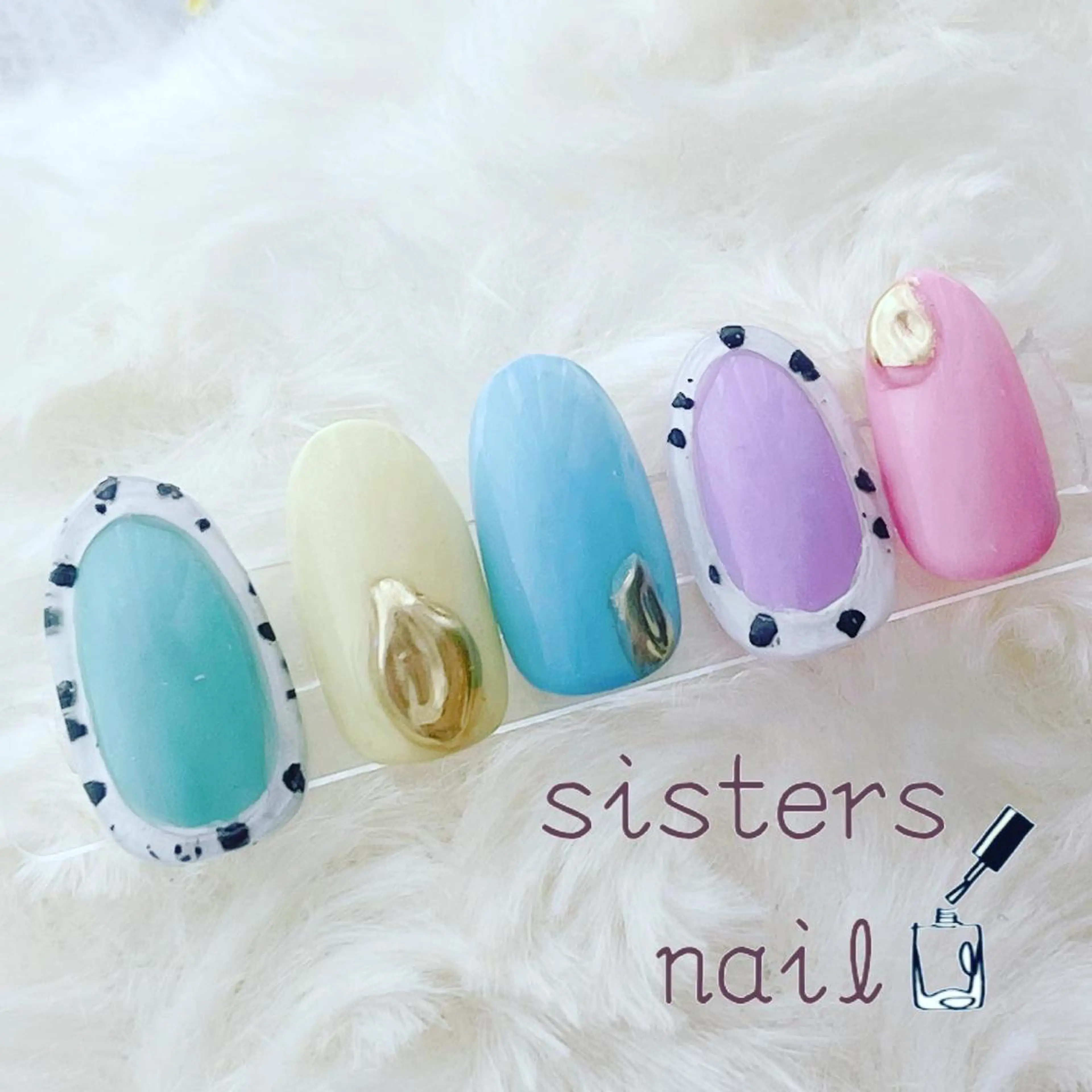 ネイル アートネイル イースター ニュアンスネイル パステルネイル 春ネイル sisters nail.fのネイルデザイン
